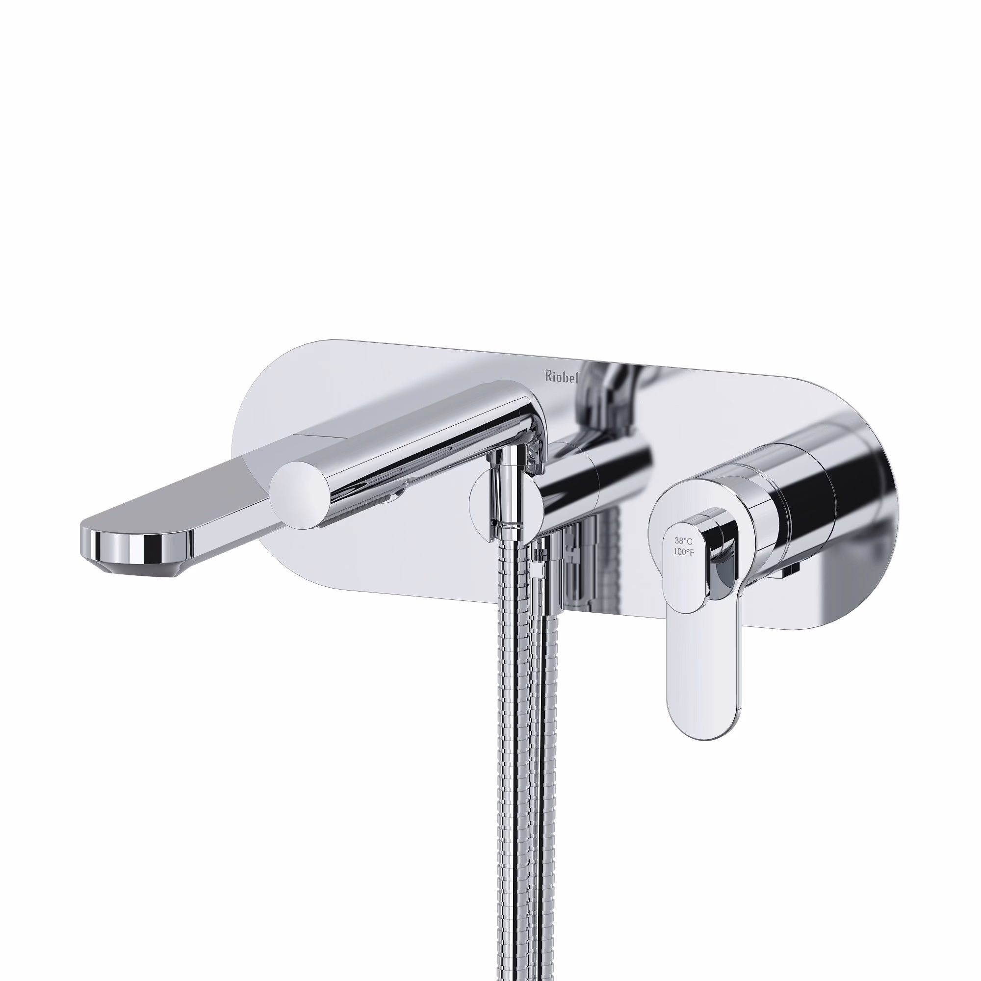 RIOBEL | Chrome Interval™ Wall Mount Thermostatic/Pressure Balance Tub Filler Trim