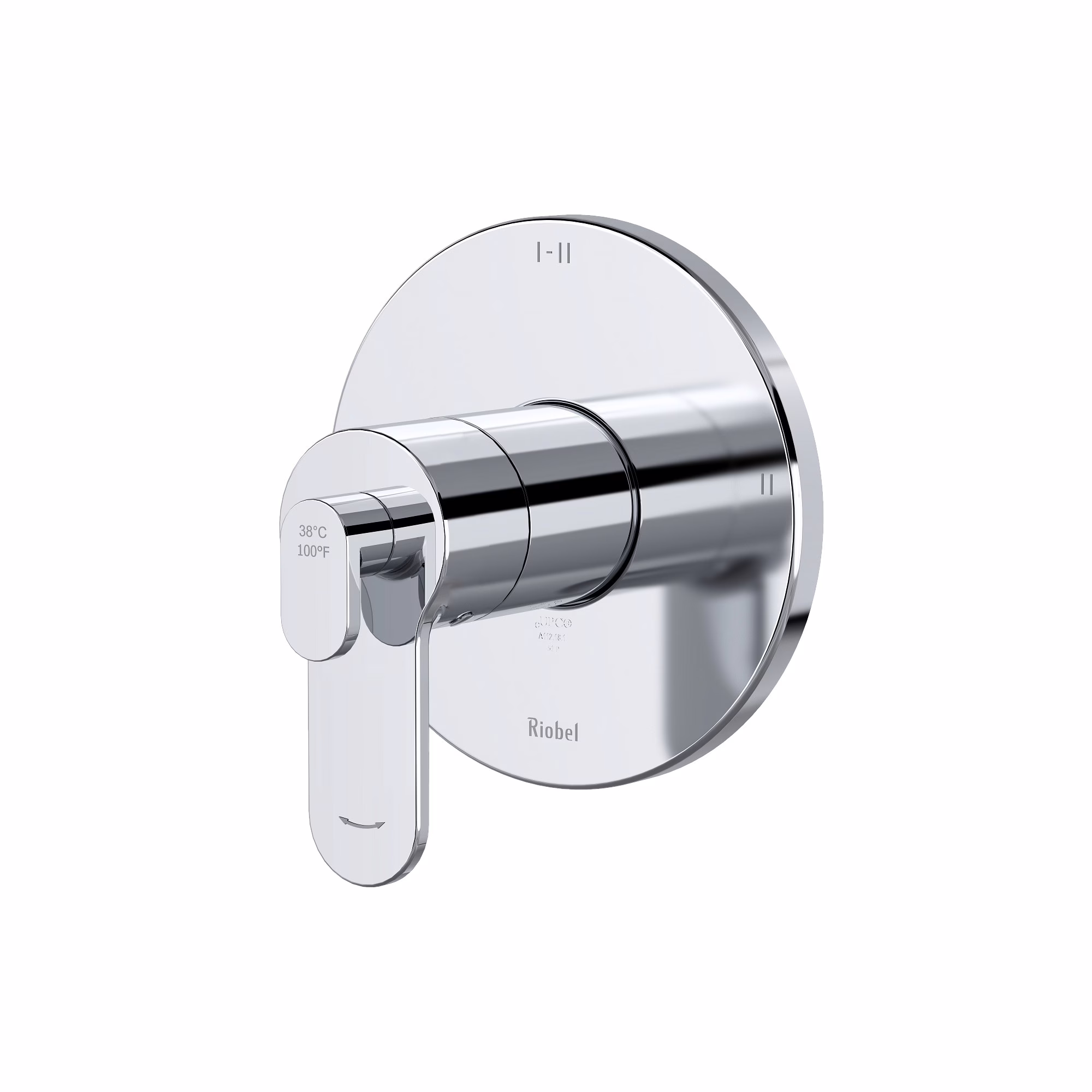 RIOBEL | Chrome Interval™ 1/2" Therm & Pressure Balance Trim With 3 Functions