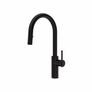 RIOBEL | Black Lateral™ Pull-Down Kitchen Faucet With C-Spout