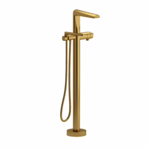 RIOBEL | Brushed Gold Parabola™ Thermostatic Single  Hole Floor Mount Tub Filler Trim