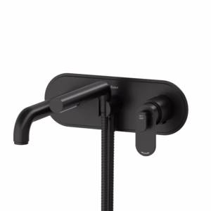 RIOBEL | Black Arca™ Wall Mount Thermostatic/Pressure Balance Tub Filler Trim