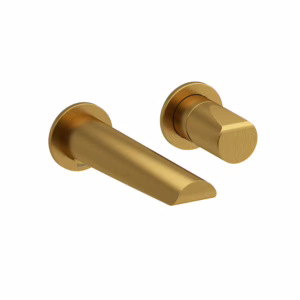 RIOBEL | Brushed Gold Parabola™ Wall Mount 360° Lavatory Faucet Trim