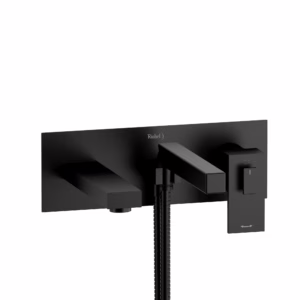 RIOBEL | Black Quadrik™ Wall Mount Thermostatic/Pressure Balance Tub Filler Trim