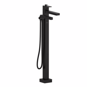 RIOBEL | Black Kubik™ Thermostatic Single  Hole Floor Mount Tub Filler Trim