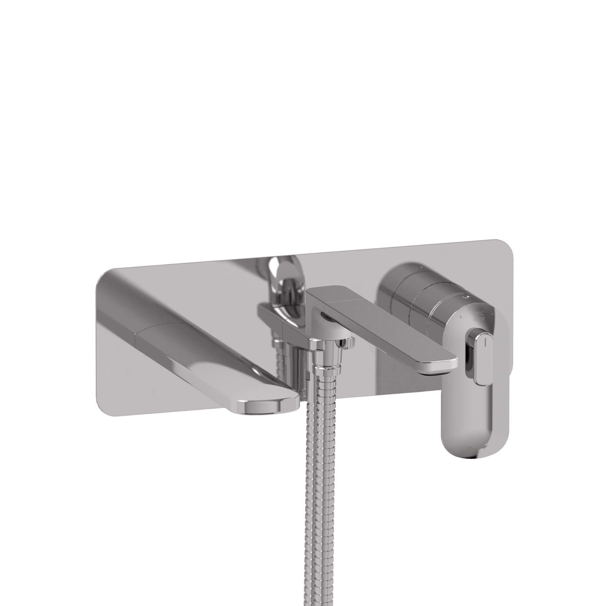 RIOBEL | Chrome Ever Wall Mount Thermostatic/Pressure Balance Tub Filler Trim