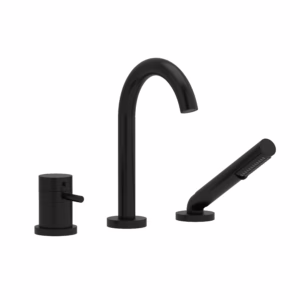 RIOBEL | Black Riu™ 3-Hole Deck Mount Tub Filler