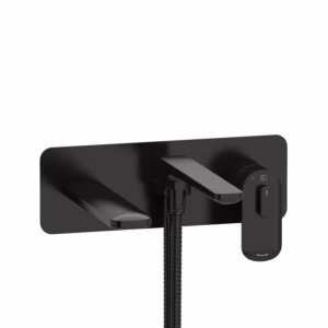RIOBEL | Black Ever Wall Mount Thermostatic/Pressure Balance Tub Filler Trim