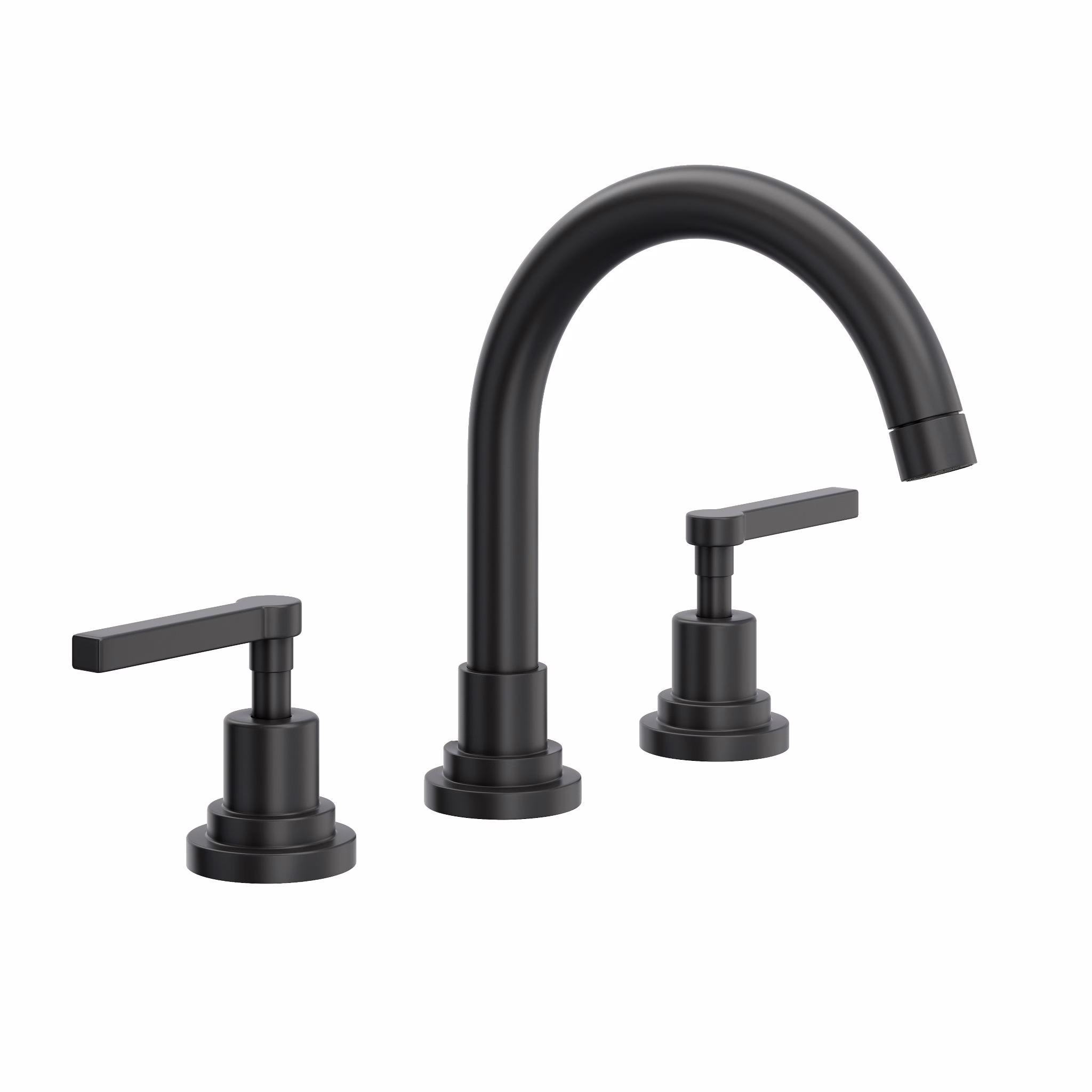 ROHL | Matte Black Lombardia® Widespread Lavatory Faucet With C-Spout