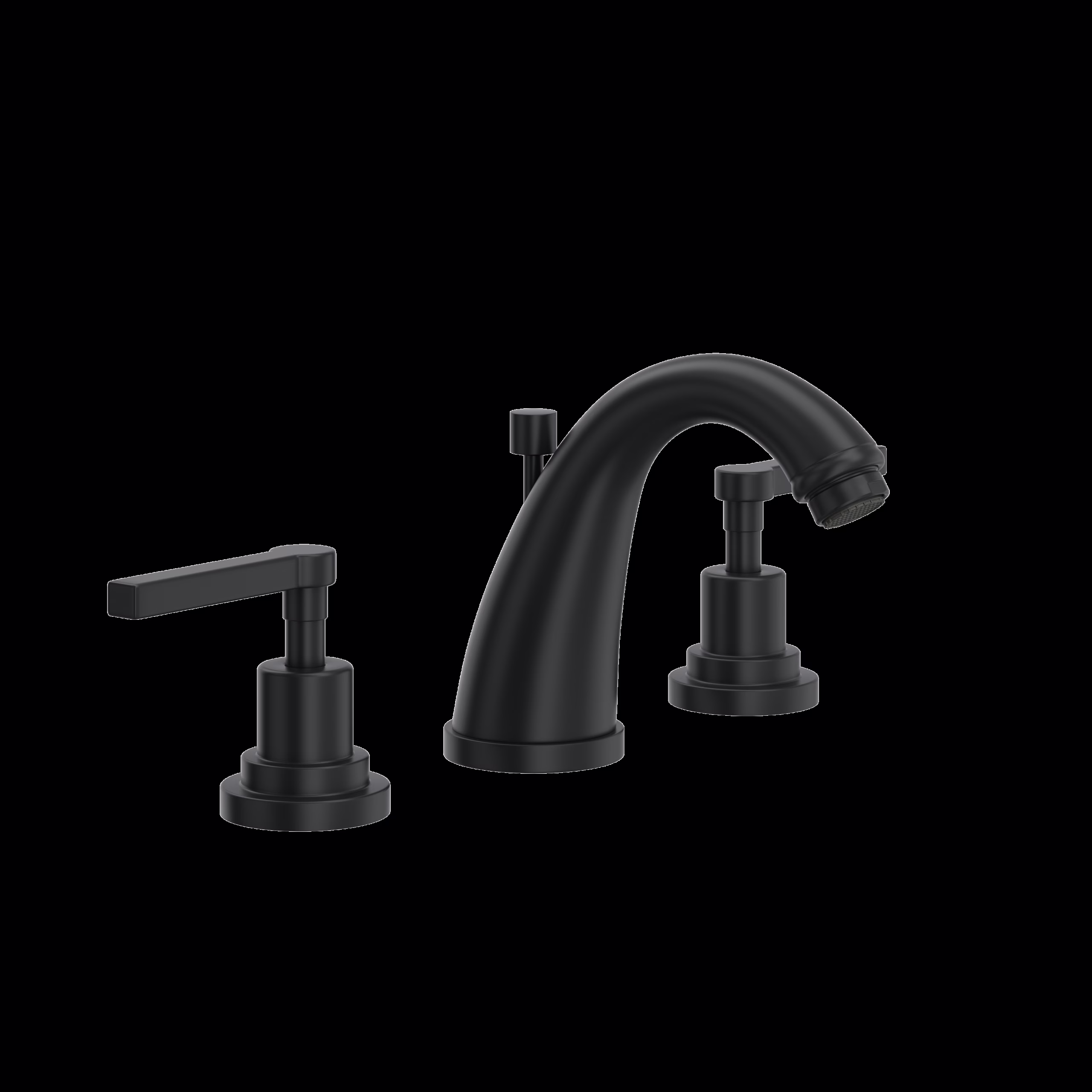 ROHL | Matte Black Lombardia® Widespread Lavatory Faucet With C-Spout