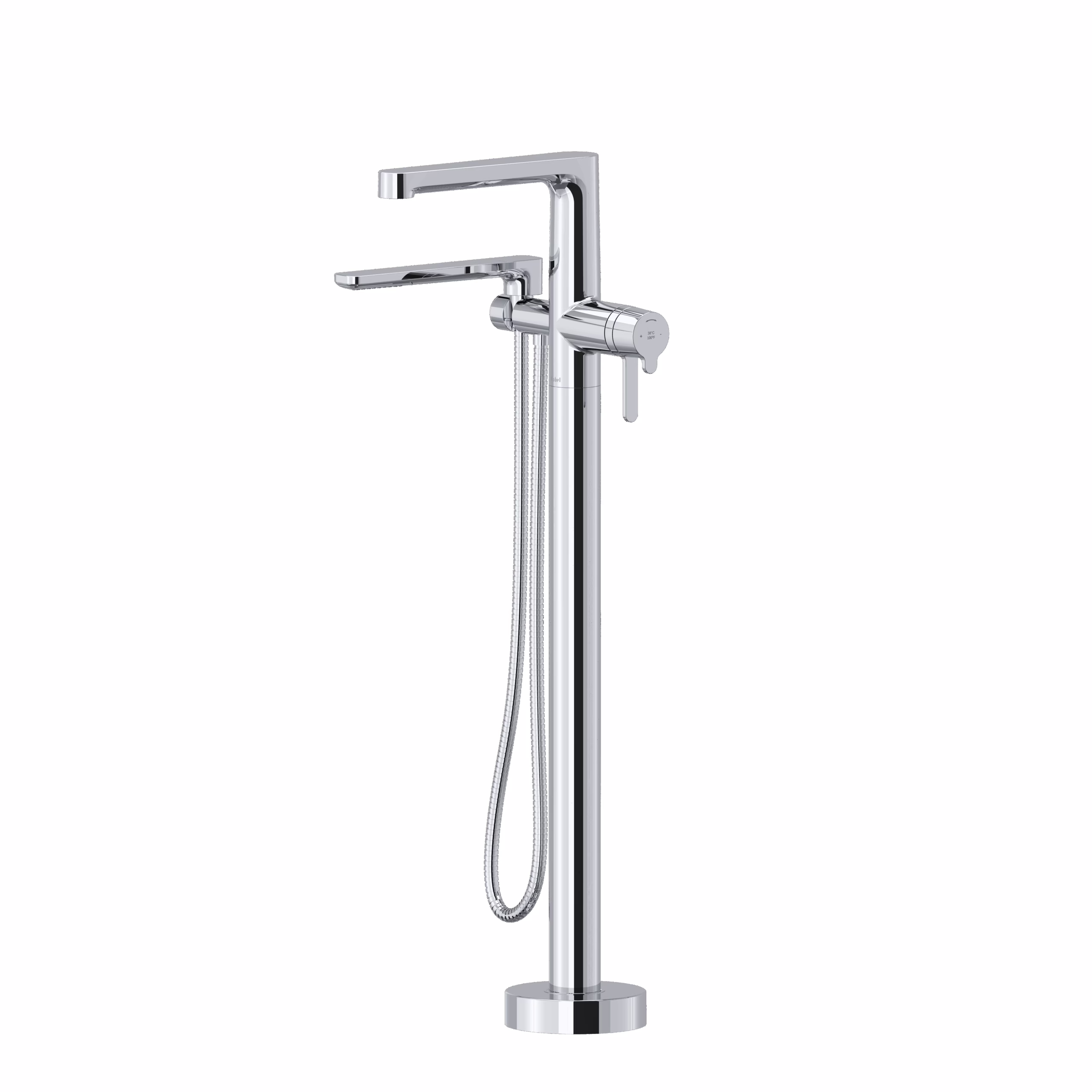 RIOBEL | Chrome Nibi™ Thermostatic Single  Hole Floor Mount Tub Filler Trim