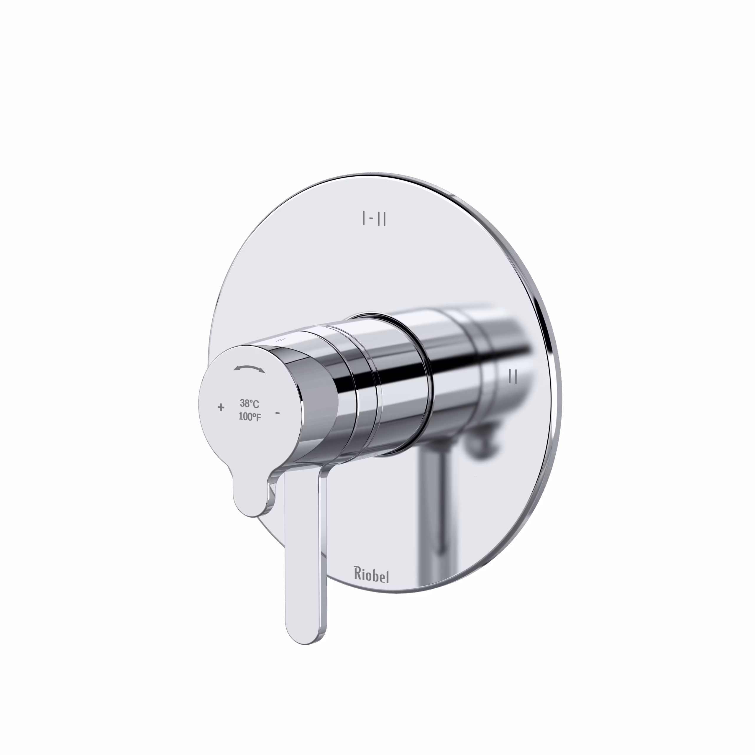 RIOBEL | Chrome Nibi™ 1/2" Therm & Pressure Balance Trim With 3 Functions