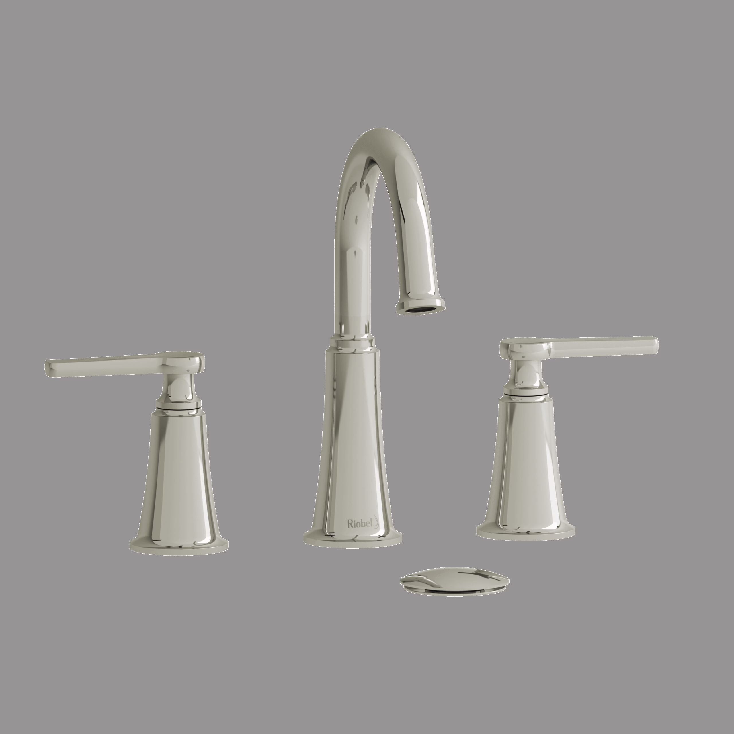 RIOBEL | Polished Nickel Momenti™ Widespread Lavatory Faucet With C-Spout