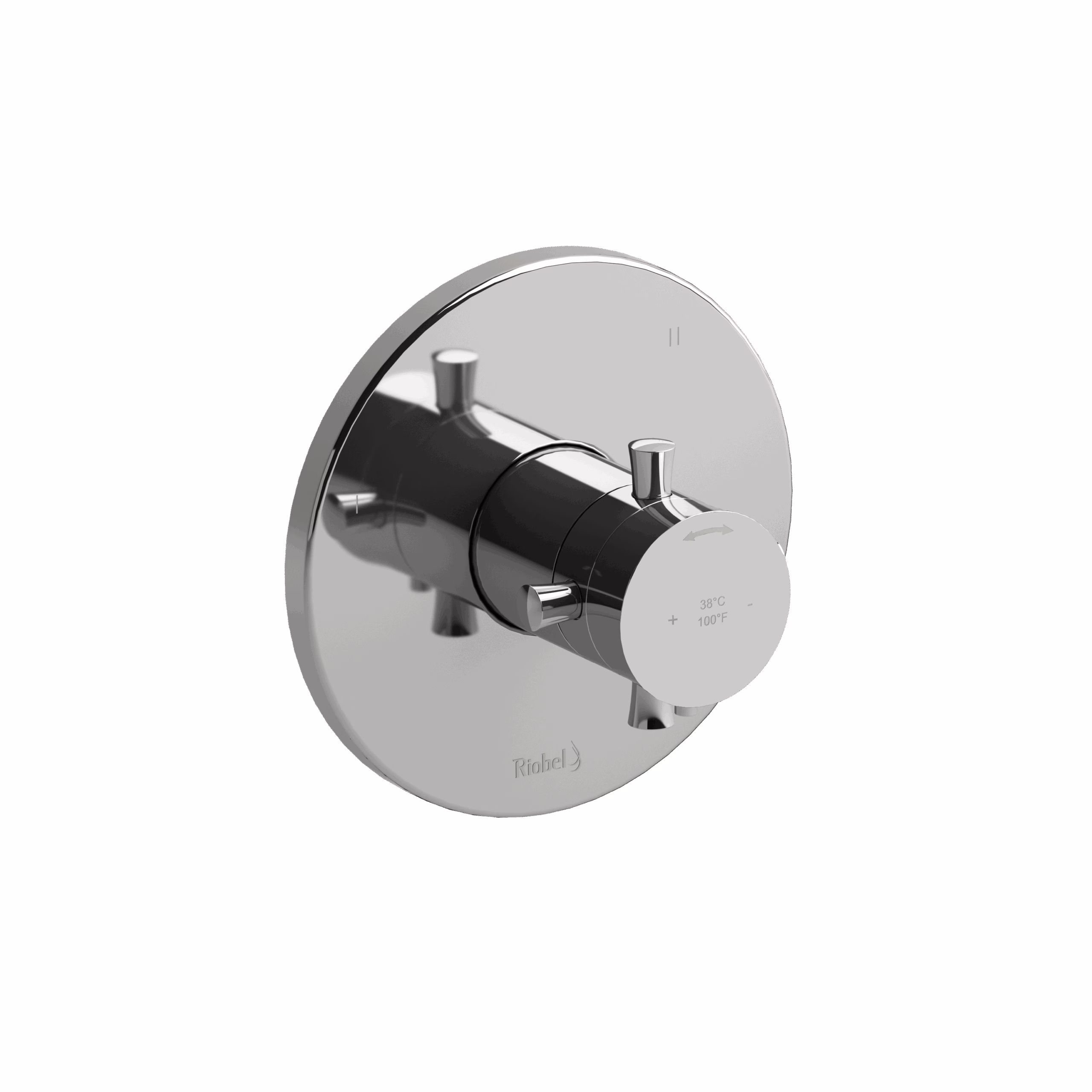 RIOBEL | Chrome Edge™ 1/2" Therm & Pressure Balance Trim With 5 Functions