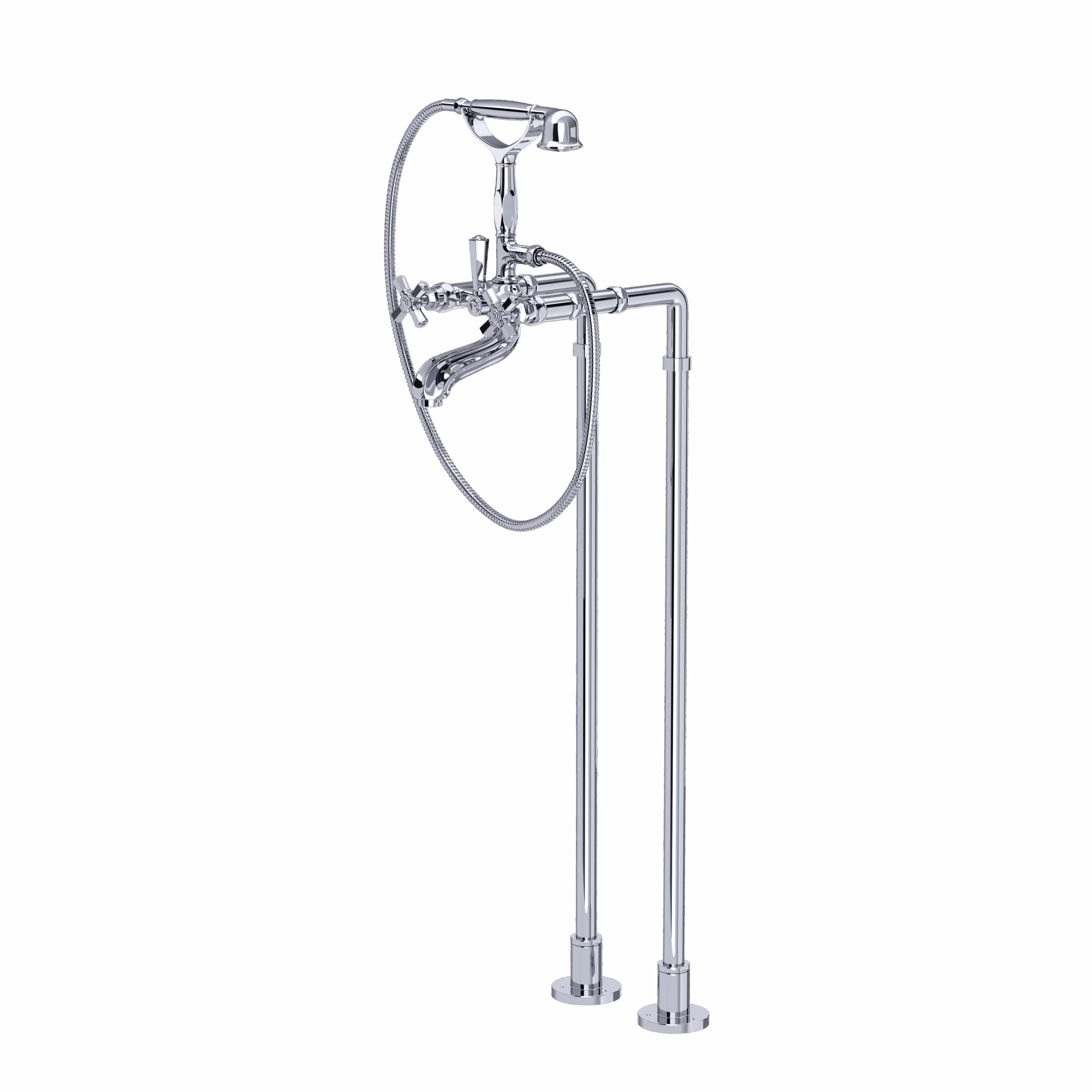 ROHL | Polished Chrome Palladian® Floor Mount Tub Filler