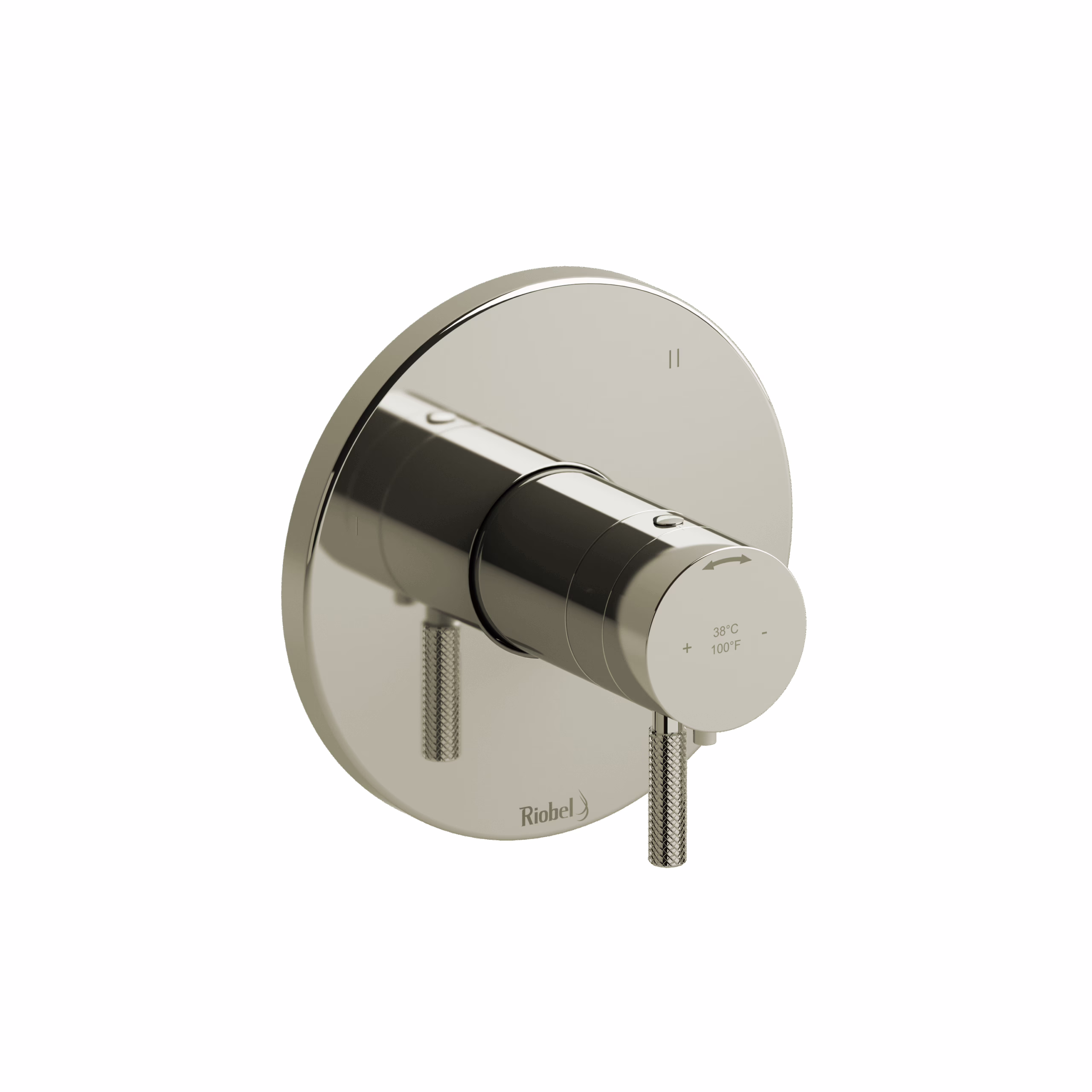 RIOBEL | Polished Nickel Riu™ 1/2" Therm & Pressure Balance Trim With 3 Functions