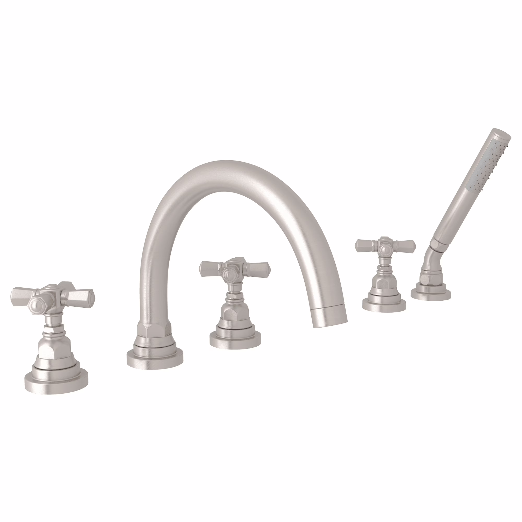 ROHL | Satin Nickel San Giovanni™ 5-Hole Deck Mount Tub Filler