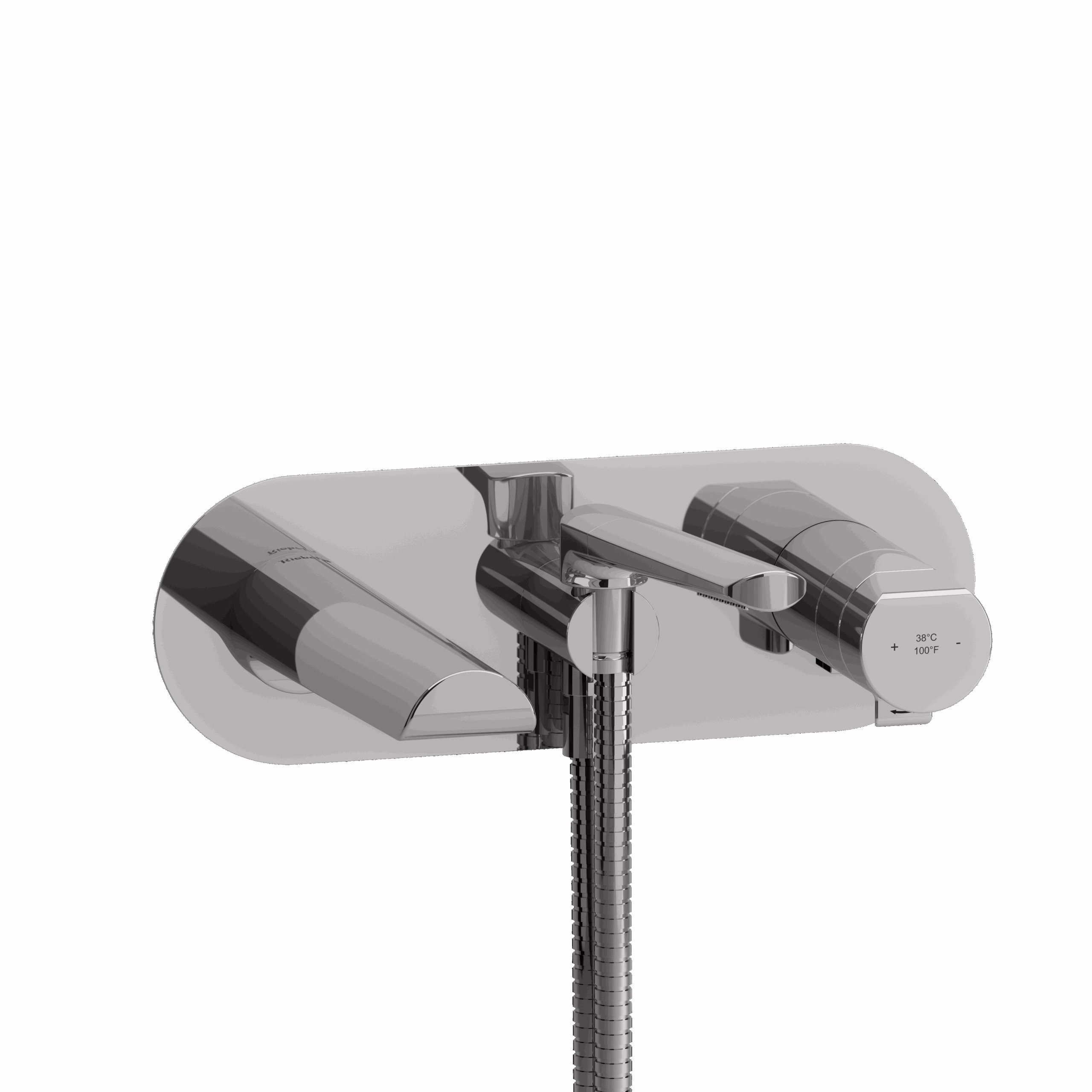 RIOBEL | Chrome Parabola™ Wall Mount Thermostatic/Pressure Balance Tub Filler Trim