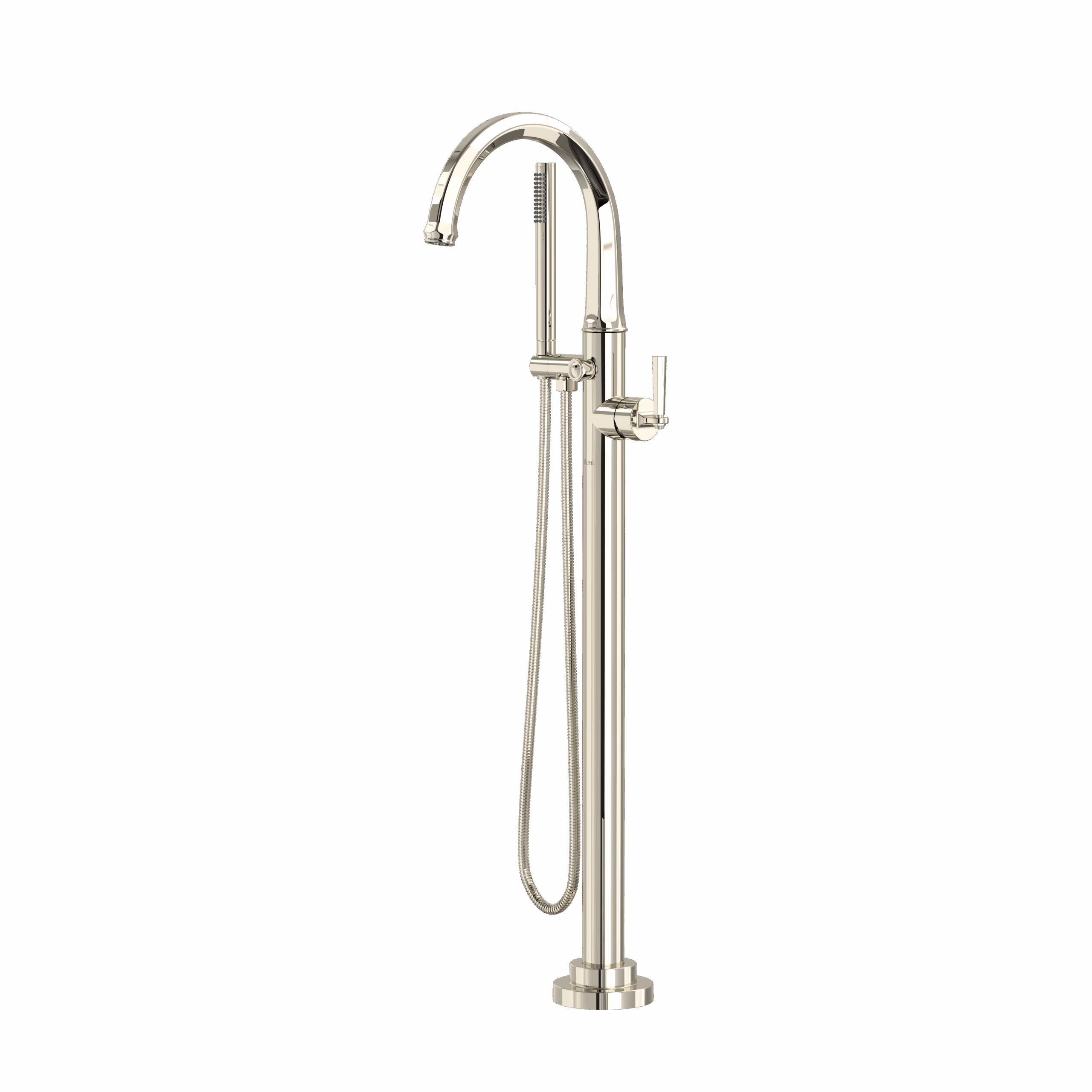 ROHL | Polished Nickel Modelle™ Single Hole Floor Mount Tub Filler Trim