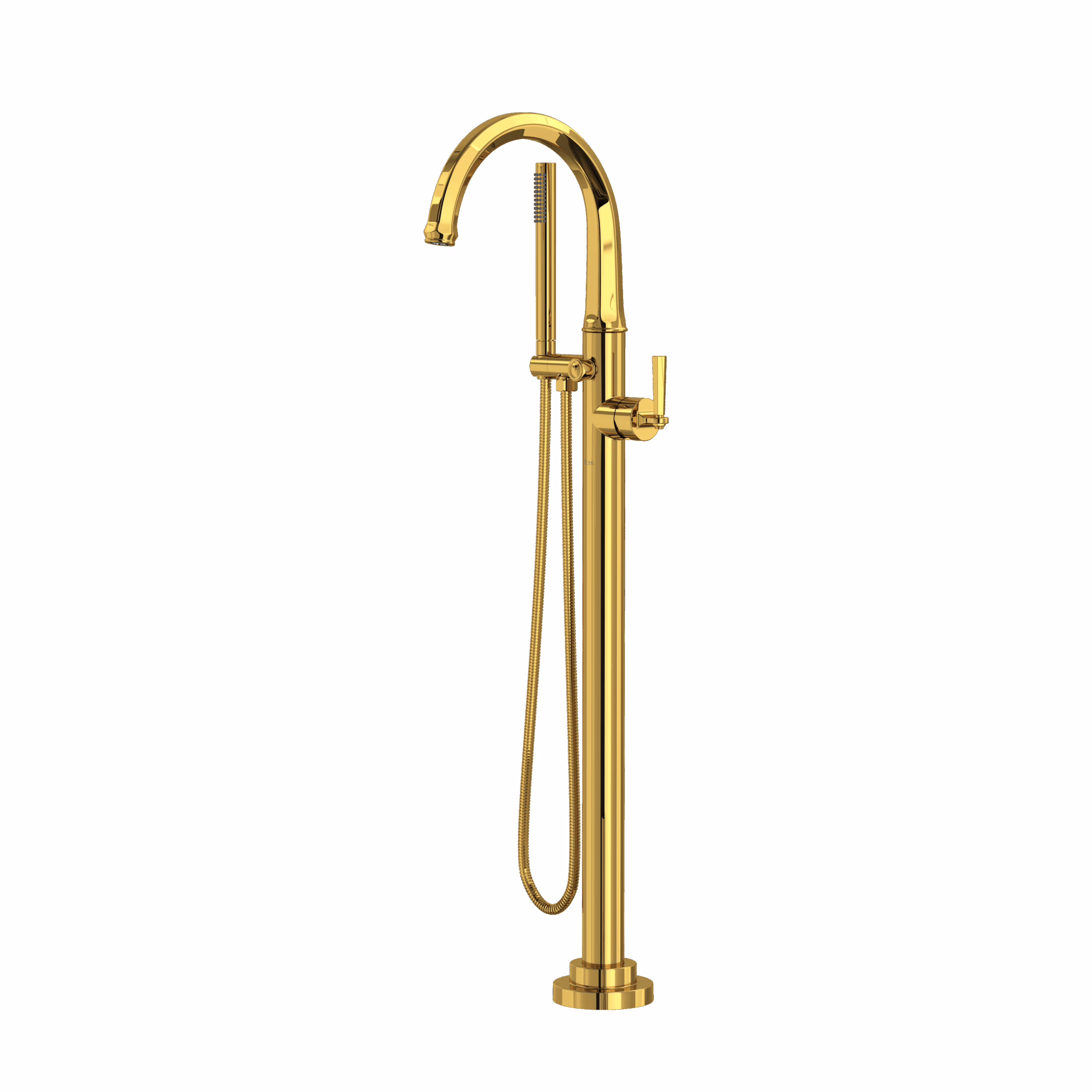 ROHL | Unlacquered Brass Modelle™ Single Hole Floor Mount Tub Filler Trim