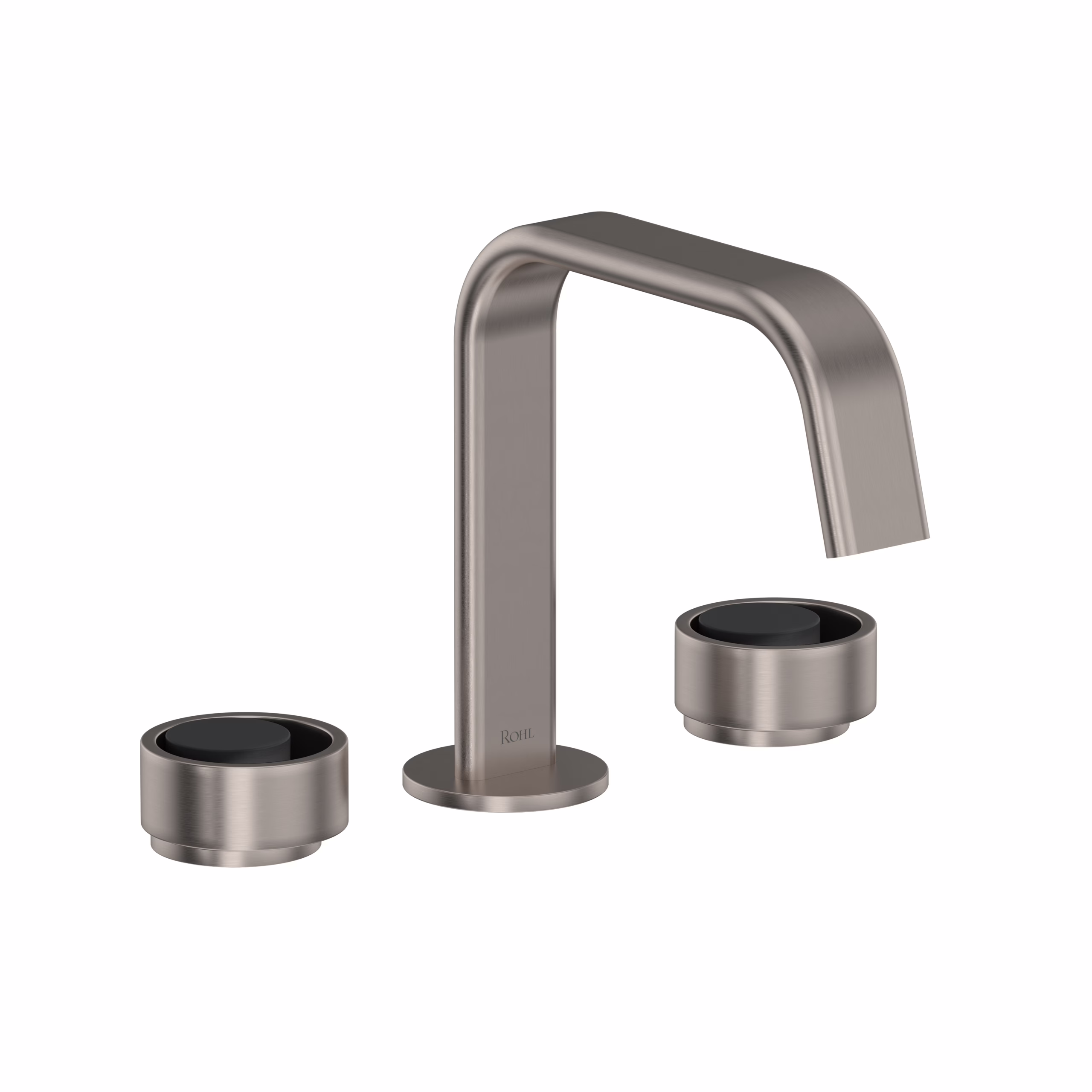 ROHL | Satin Nickel/Matte Black Eclissi™ Widespread Lavatory Faucet With U-Spout