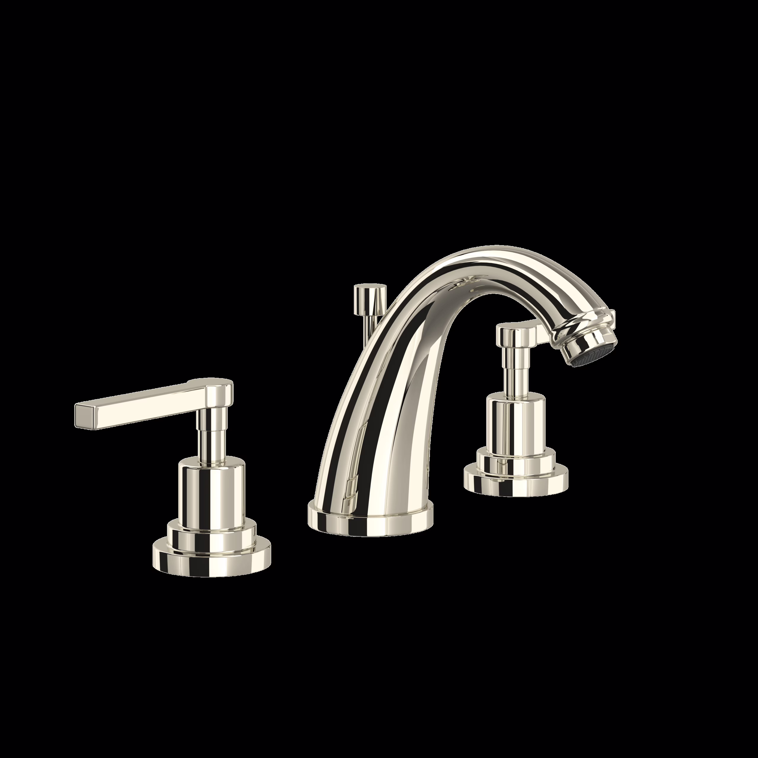 ROHL | Polished Nickel Lombardia® Widespread Lavatory Faucet With C-Spout