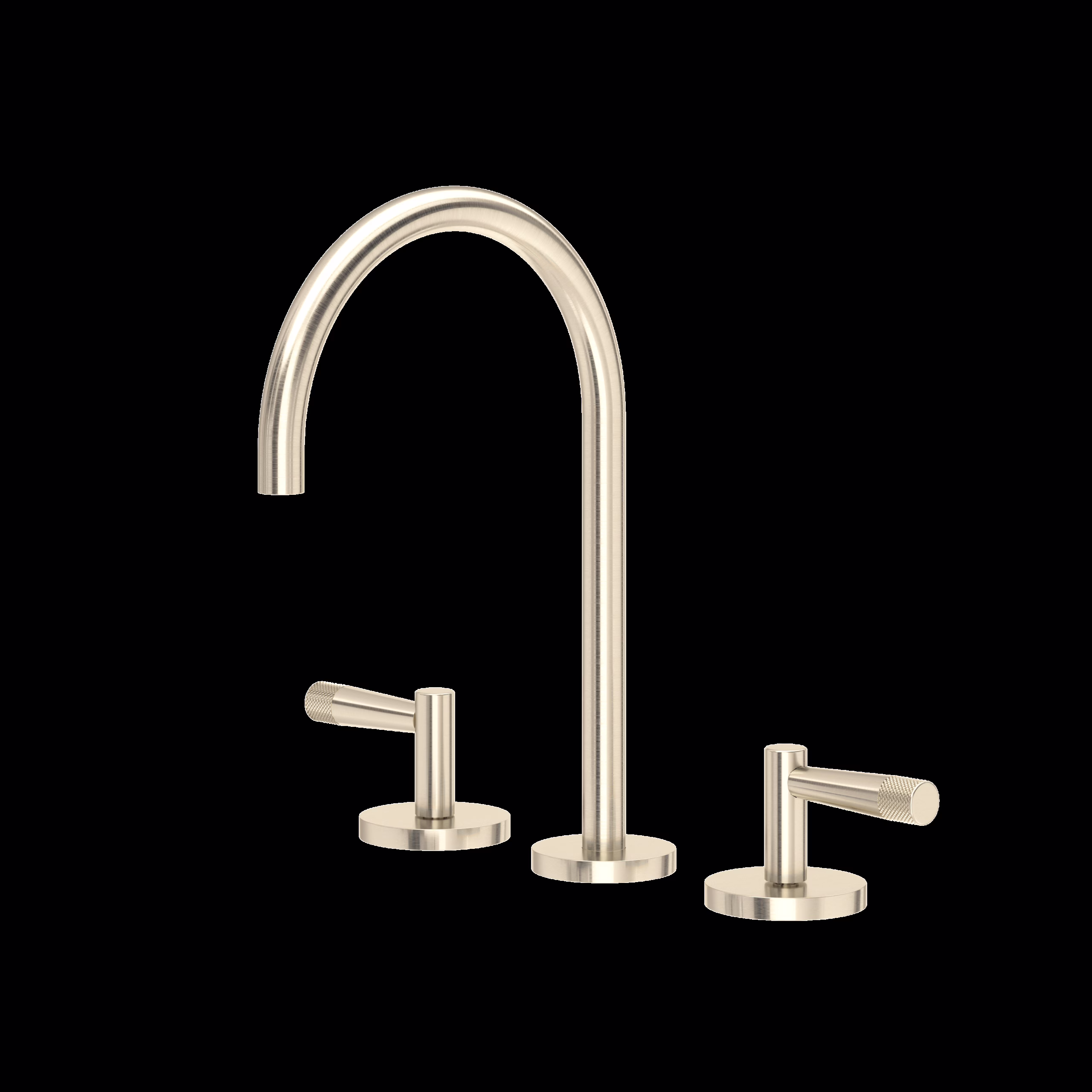 ROHL | Satin Nickel Amahle™ Widespread Lavatory Faucet With C-Spout
