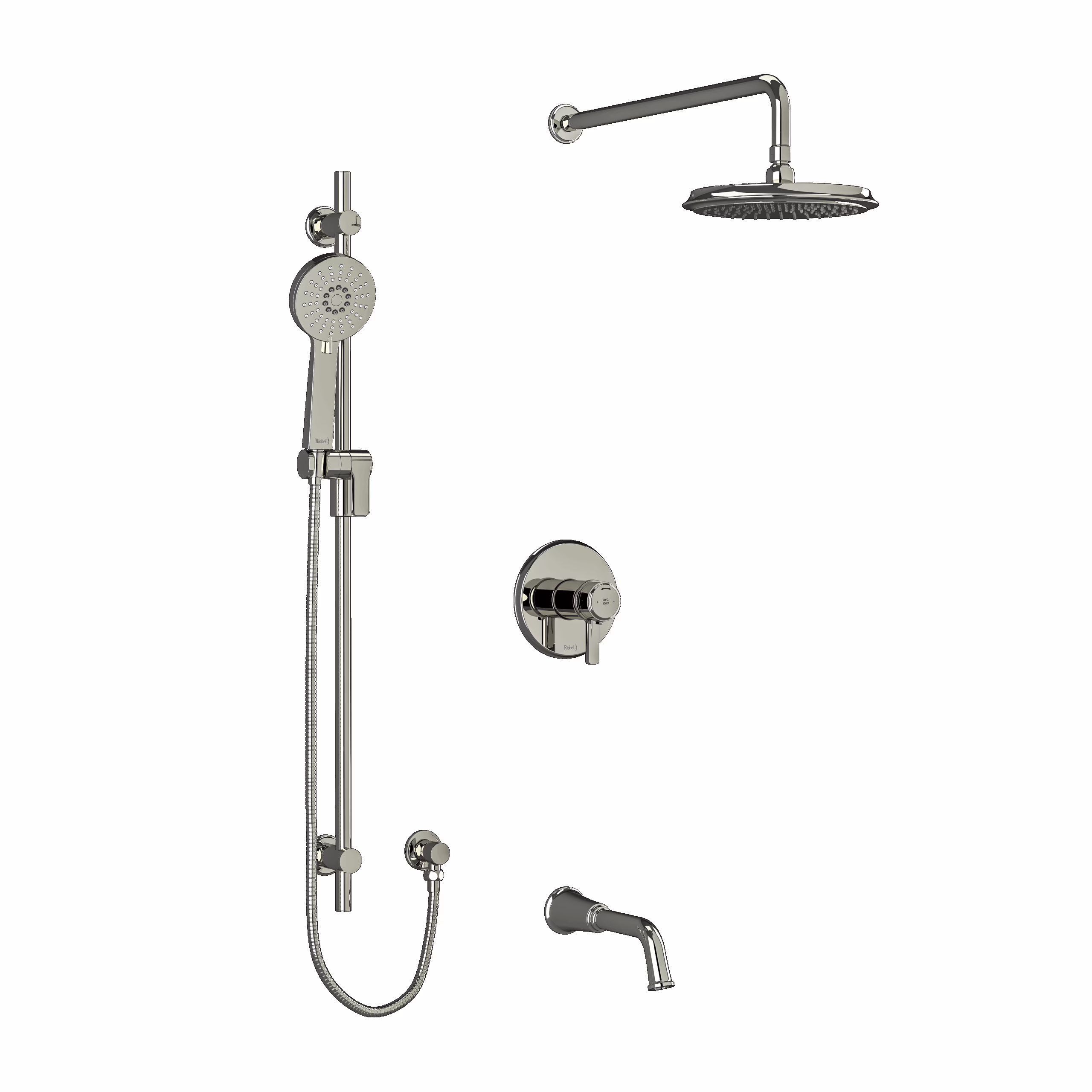 RIOBEL | Polished Nickel Shower Kit 1345