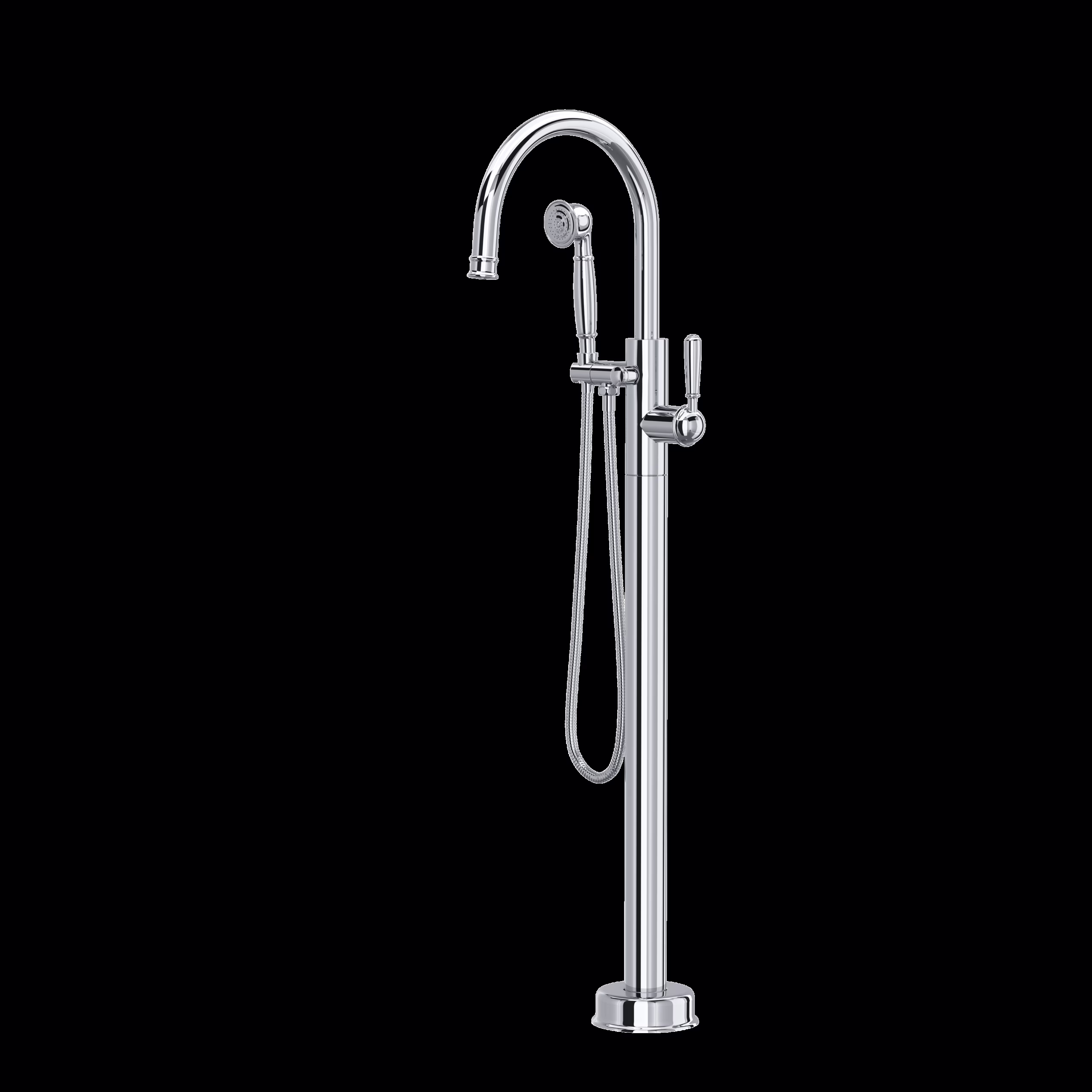 ROHL | Polished Chrome Traditional Single Hole Floor Mount Tub Filler Trim