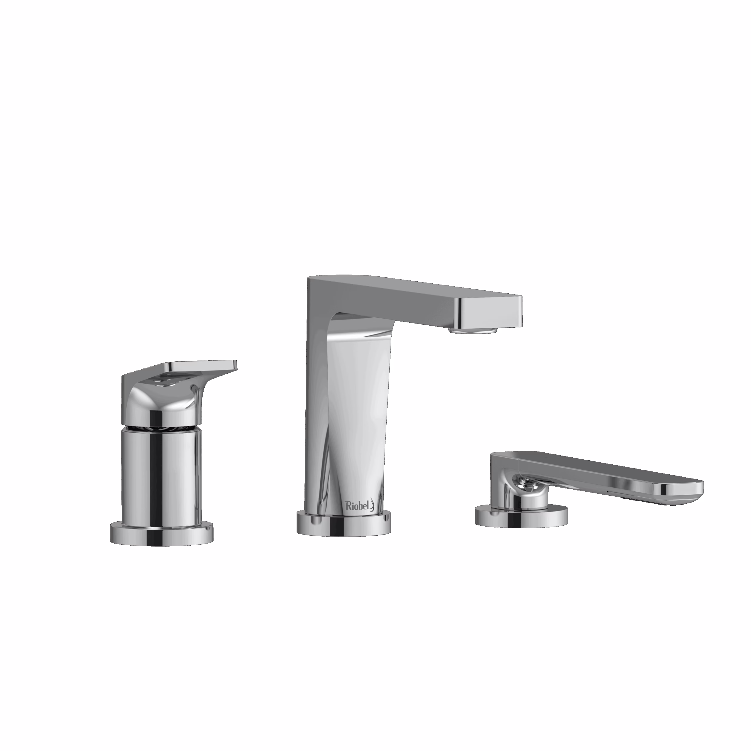 RIOBEL | Chrome Ode™ 3-Hole Deck Mount Tub Filler Trim
