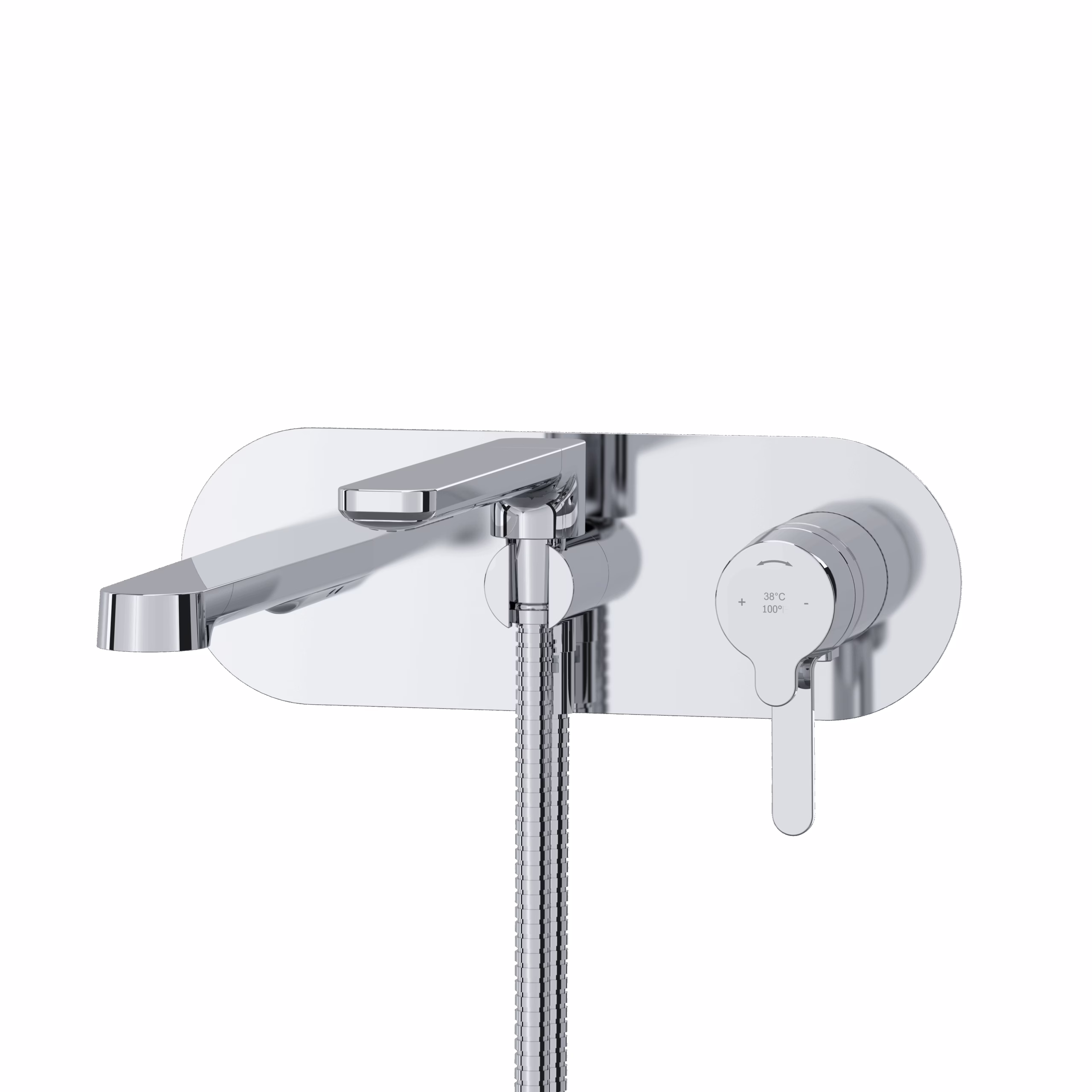 RIOBEL | Chrome Nibi™ Wall Mount Thermostatic/Pressure Balance Tub Filler Trim