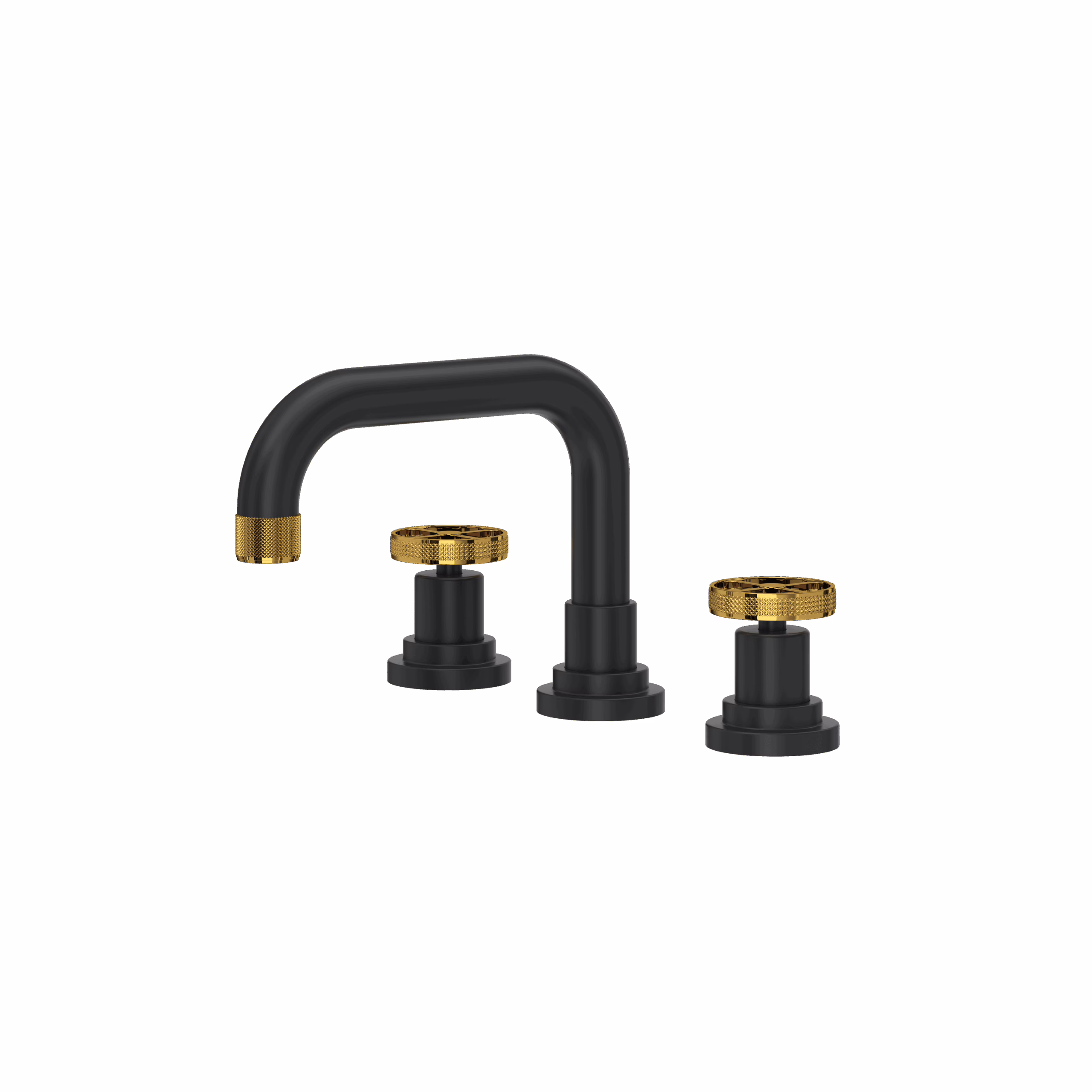 ROHL | Matte Black/Unlacquered Brass Campo™ Widespread Lavatory Faucet With U-Spout