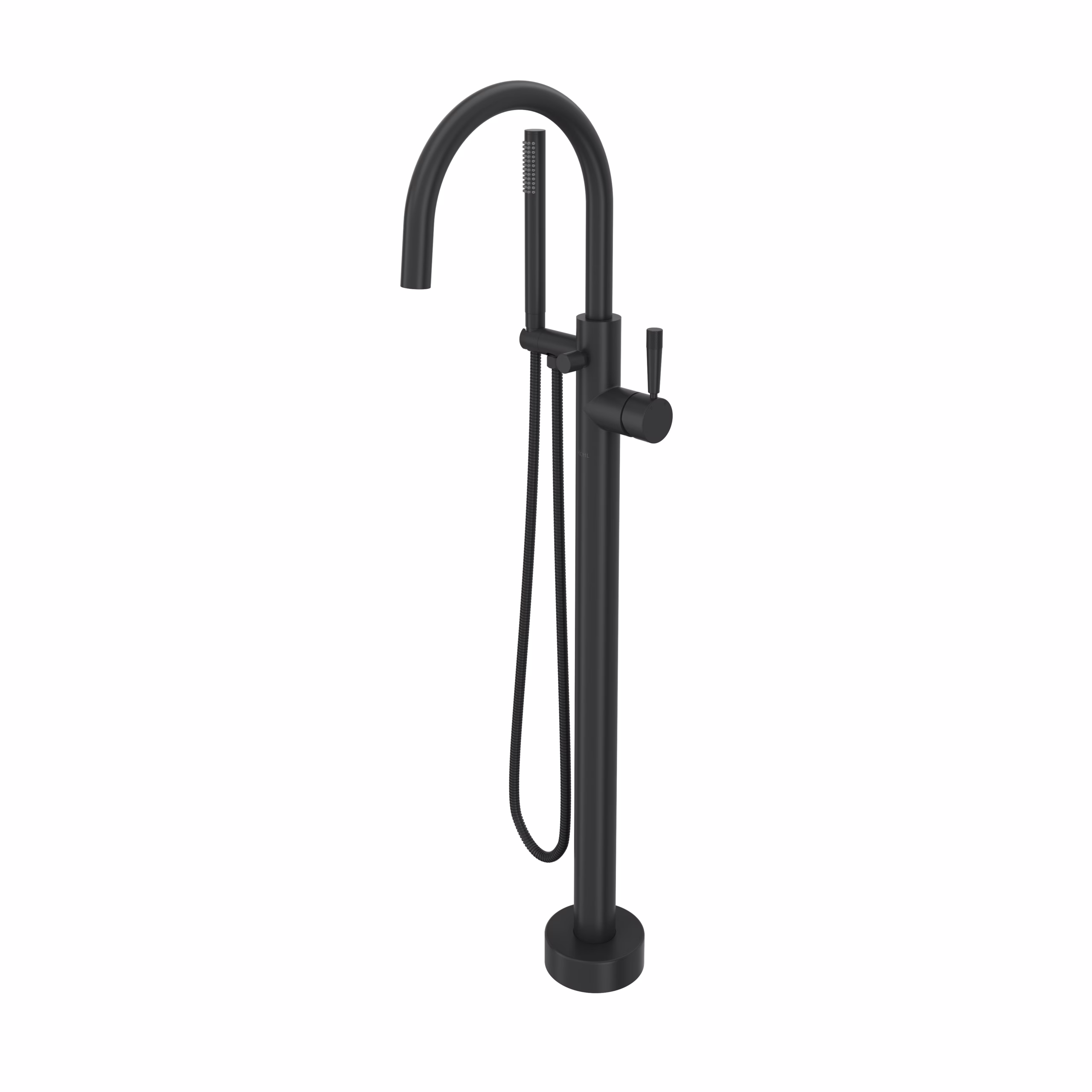 ROHL | Matte Black Knurled Single Hole Floor Mount Tub Filler Trim