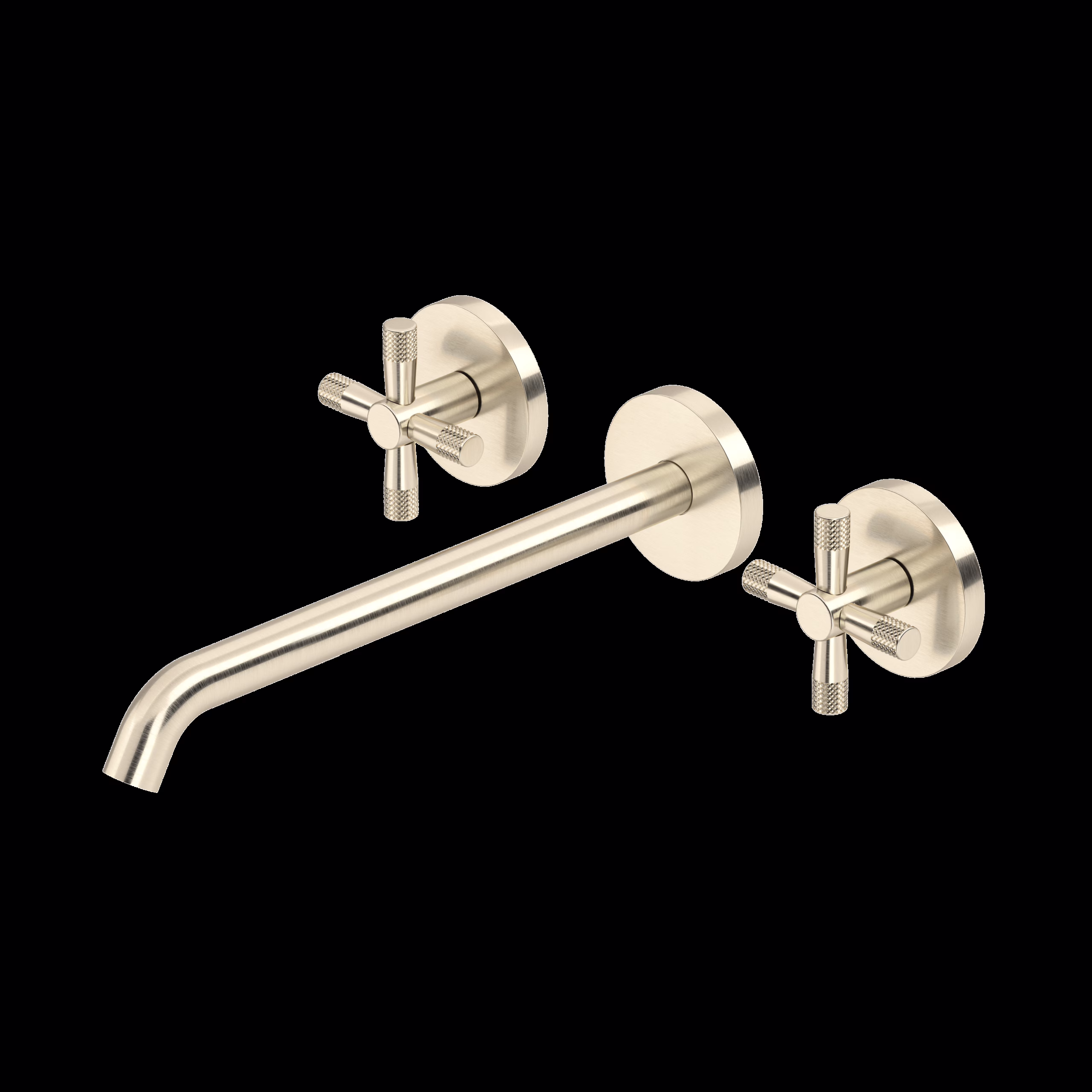 ROHL | Satin Nickel Amahle™ Wall Mount Tub Filler Trim With C-Spout