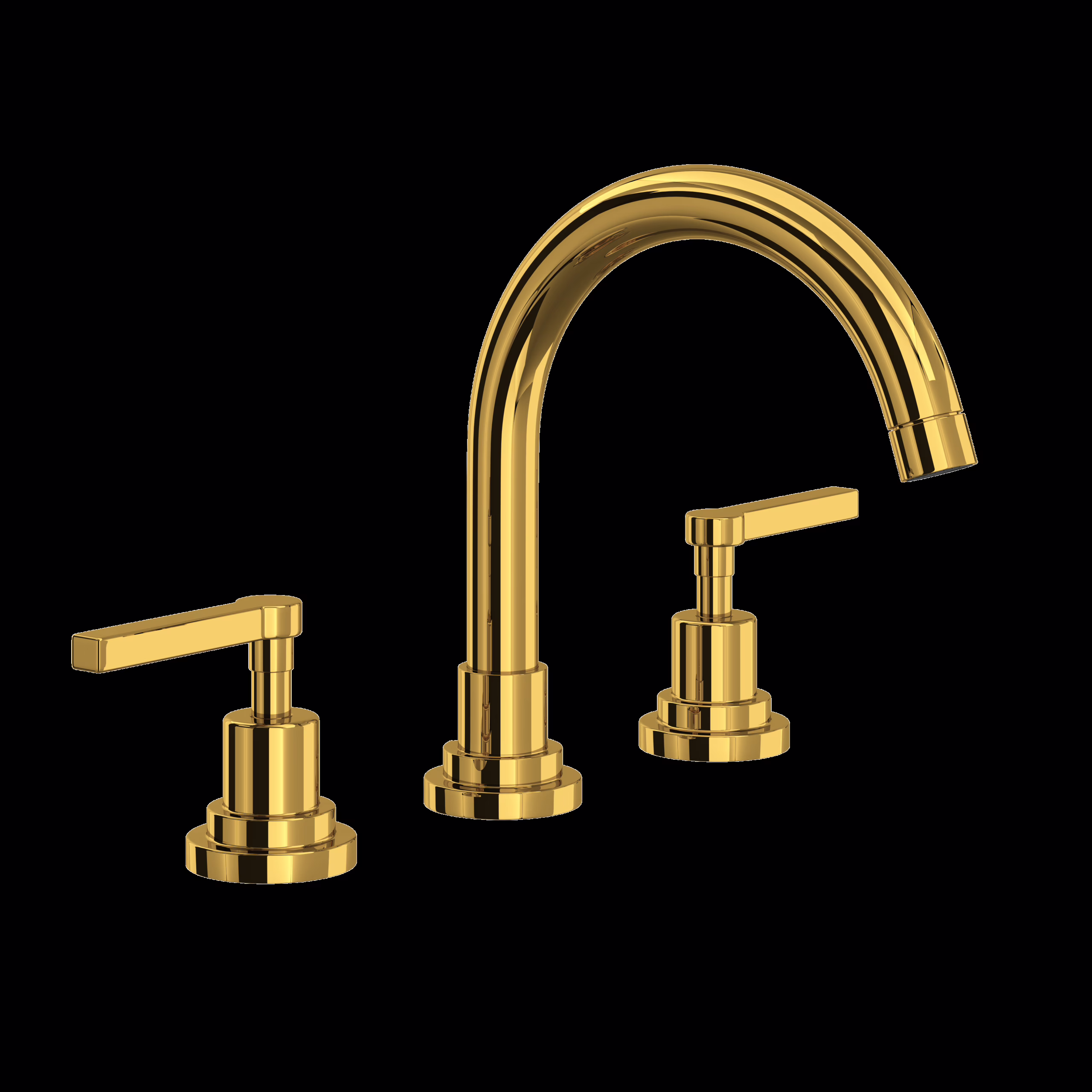 ROHL | Unlacquered Brass Lombardia® Widespread Lavatory Faucet With C-Spout