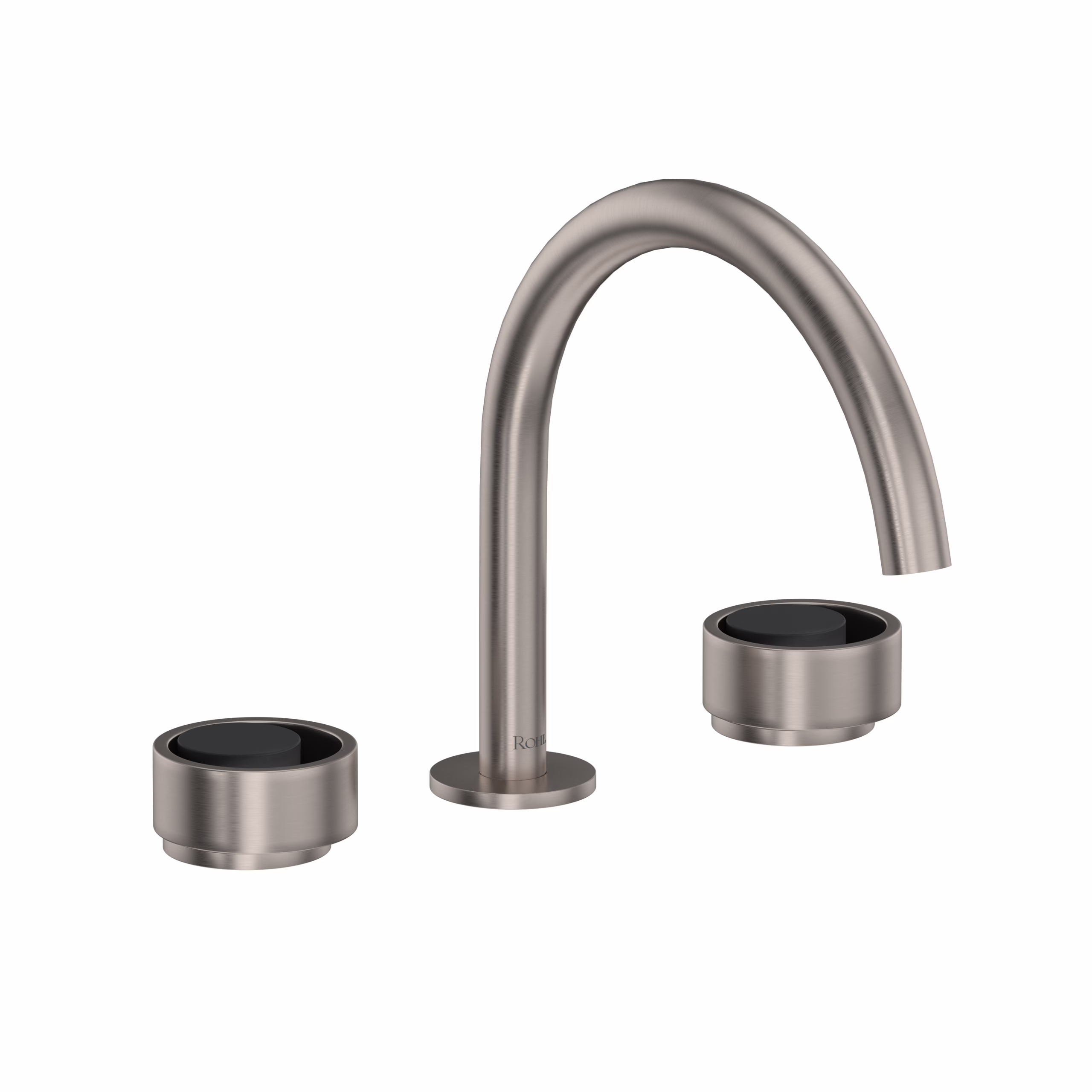 ROHL | Satin Nickel/Matte Black Eclissi™ Widespread Lavatory Faucet With C-Spout