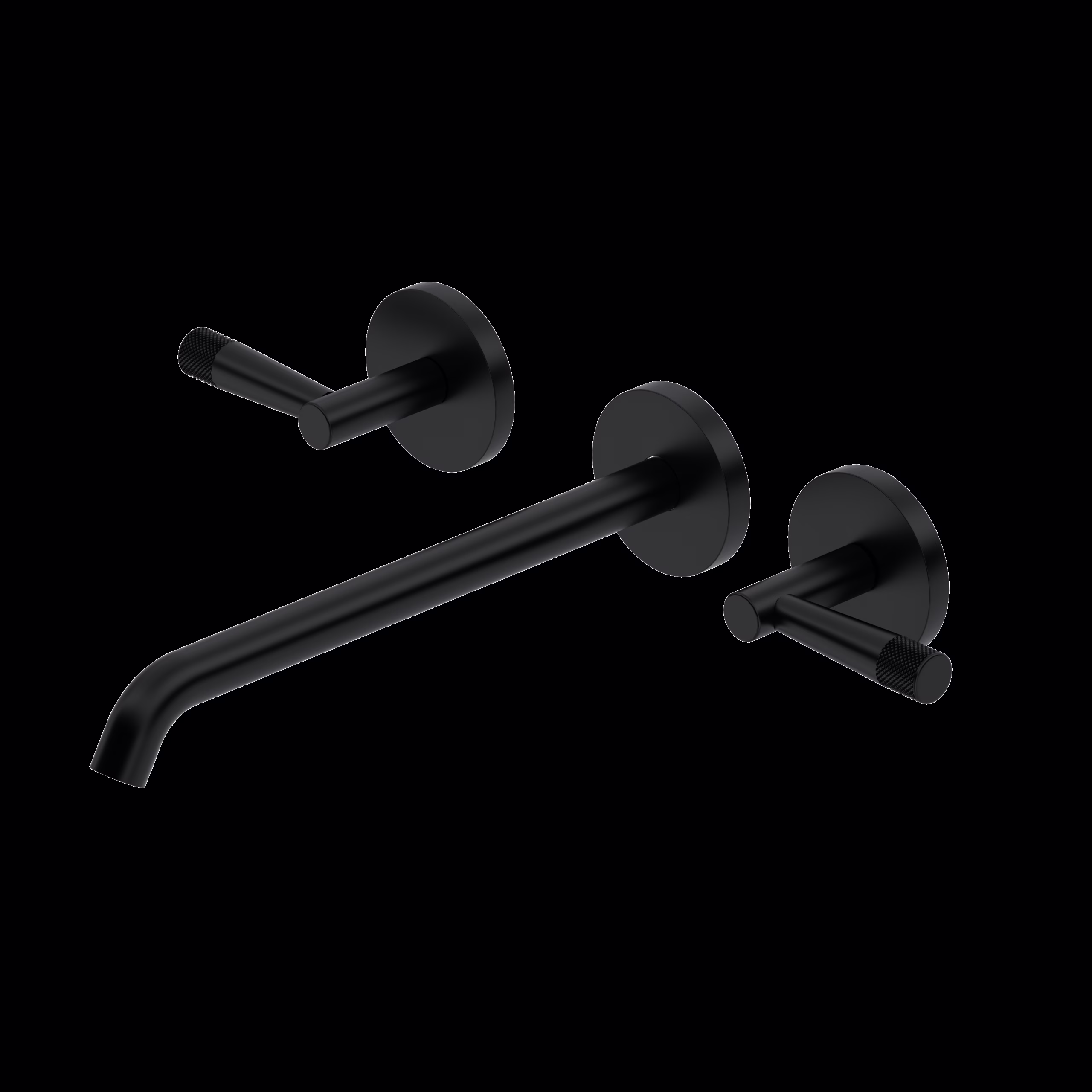 ROHL | Matte Black Amahle™ Wall Mount Tub Filler Trim With C-Spout