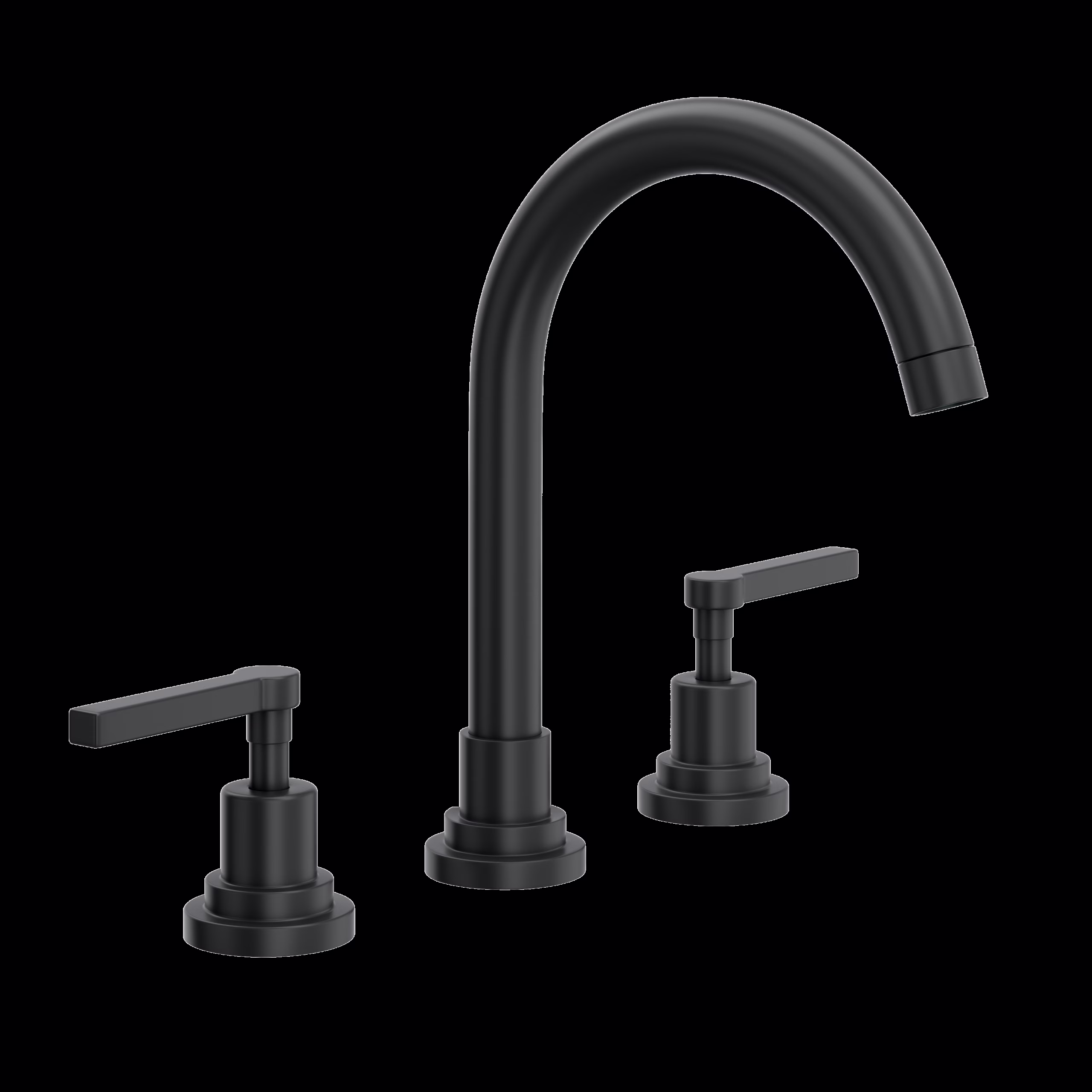 ROHL | Matte Black Lombardia® Widespread Lavatory Faucet With C-Spout