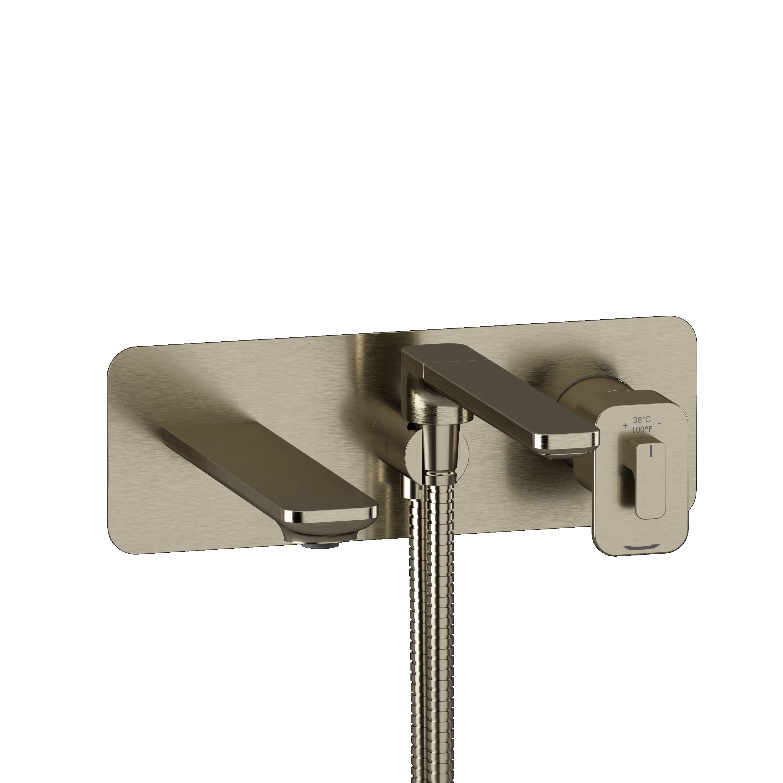 RIOBEL | Brushed Nickel Equinox™ Wall Mount Thermostatic/Pressure Balance Tub Filler Trim