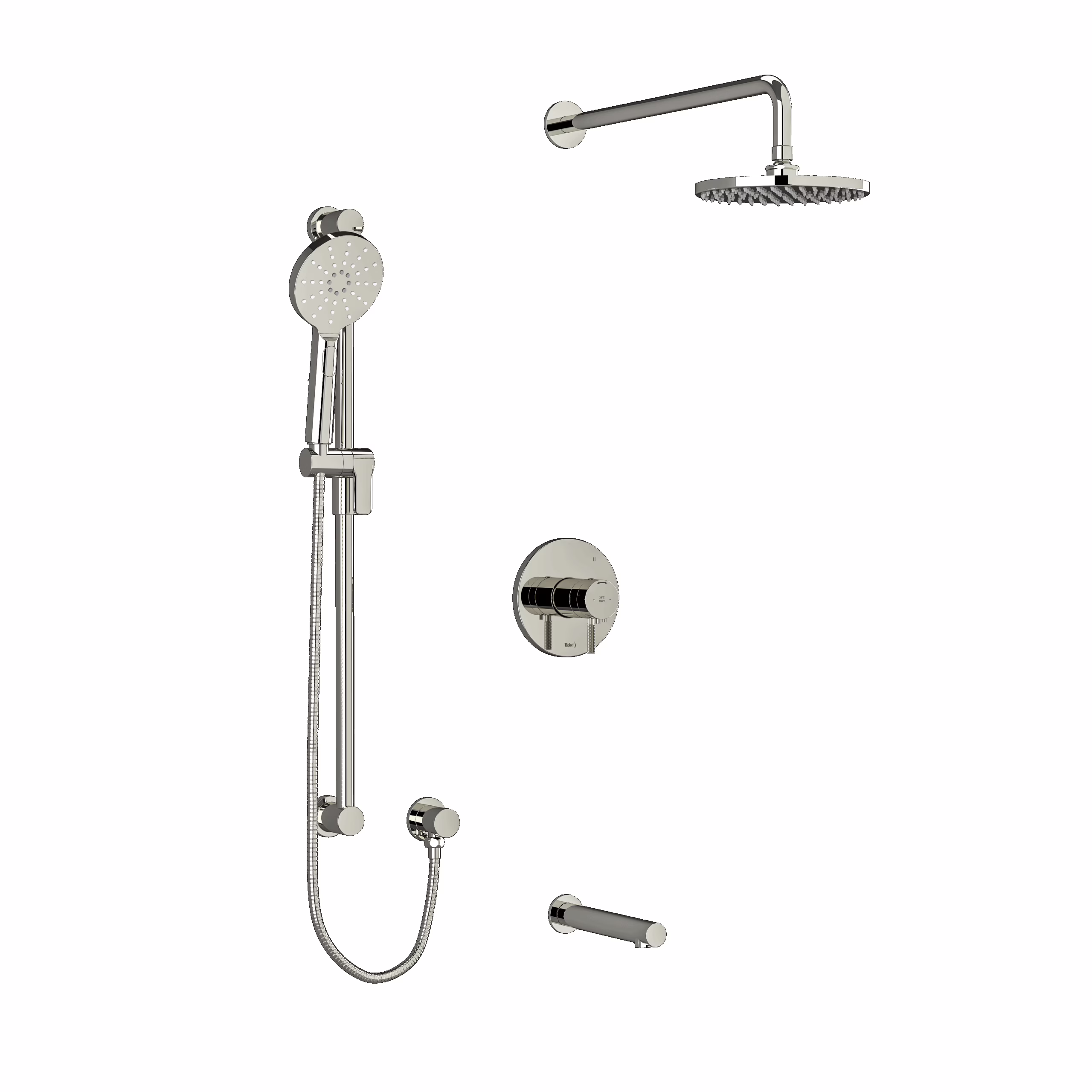 RIOBEL | Polished Nickel Shower Kit 1345 Trim