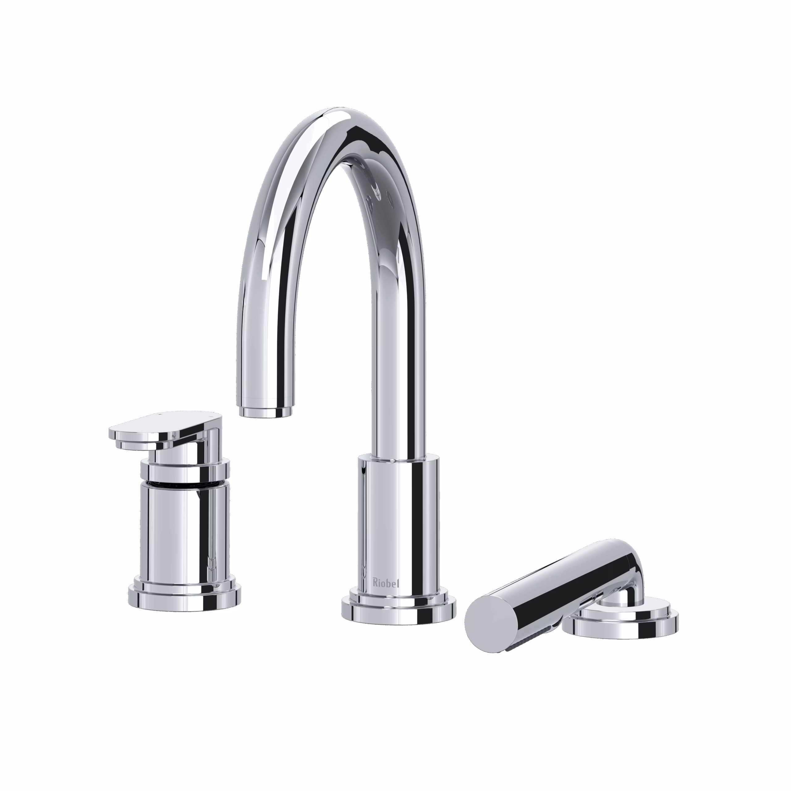 RIOBEL | Chrome Arca™ 3-Hole Deck Mount Tub Filler Trim