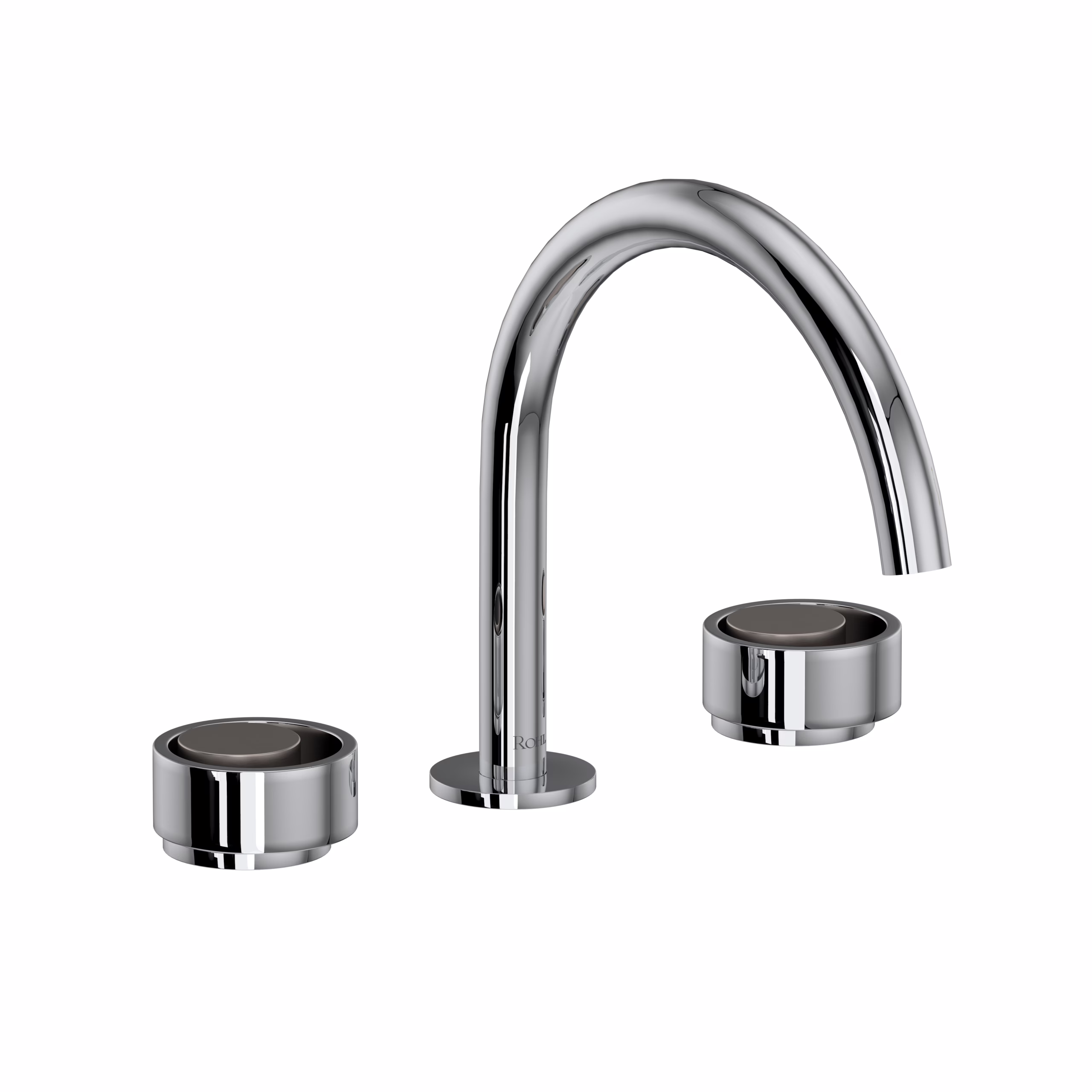 ROHL | Polished Chrome/Satin Nickel Eclissi™ Widespread Lavatory Faucet With C-Spout