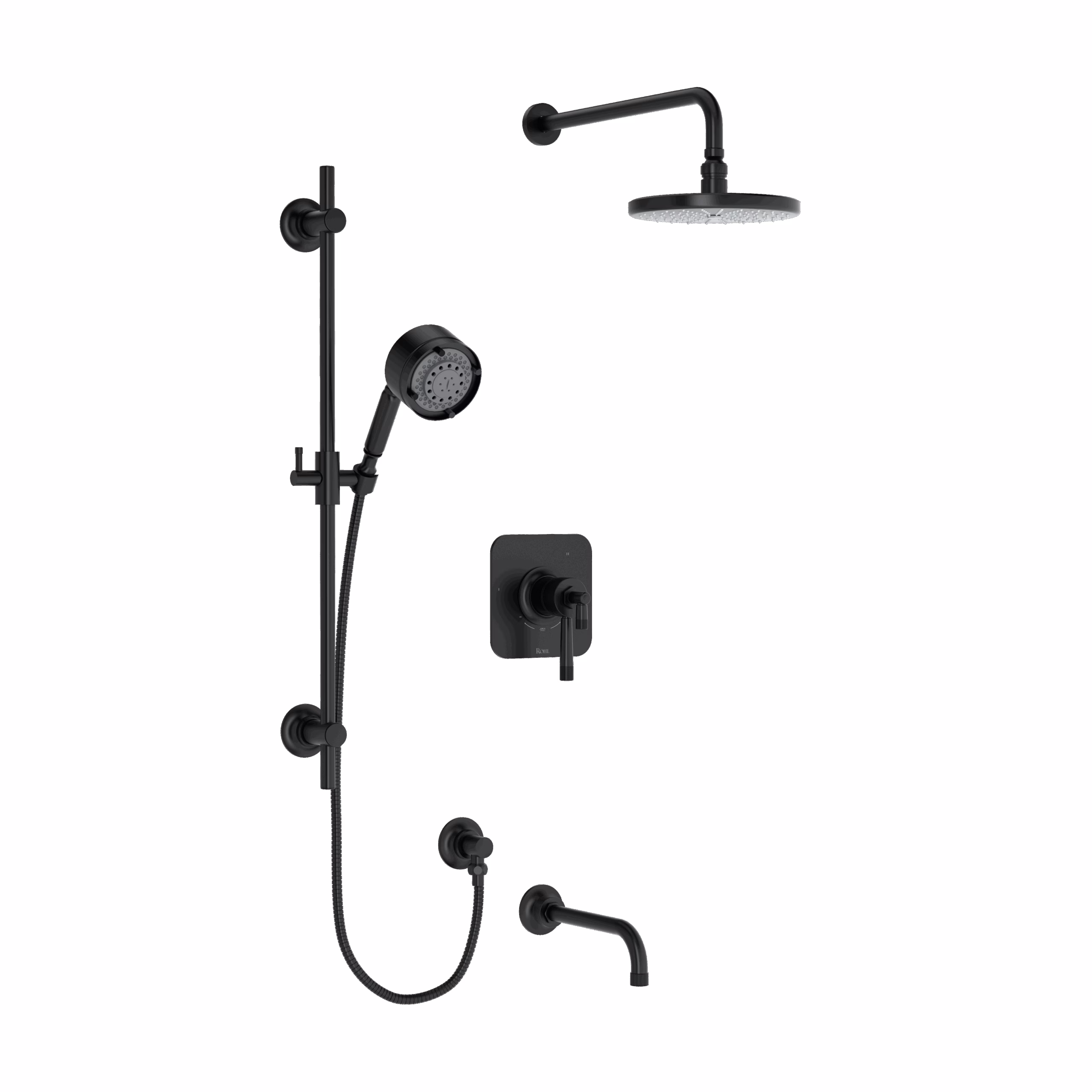 ROHL | Matte Black Shower Kit 1345 Trim
