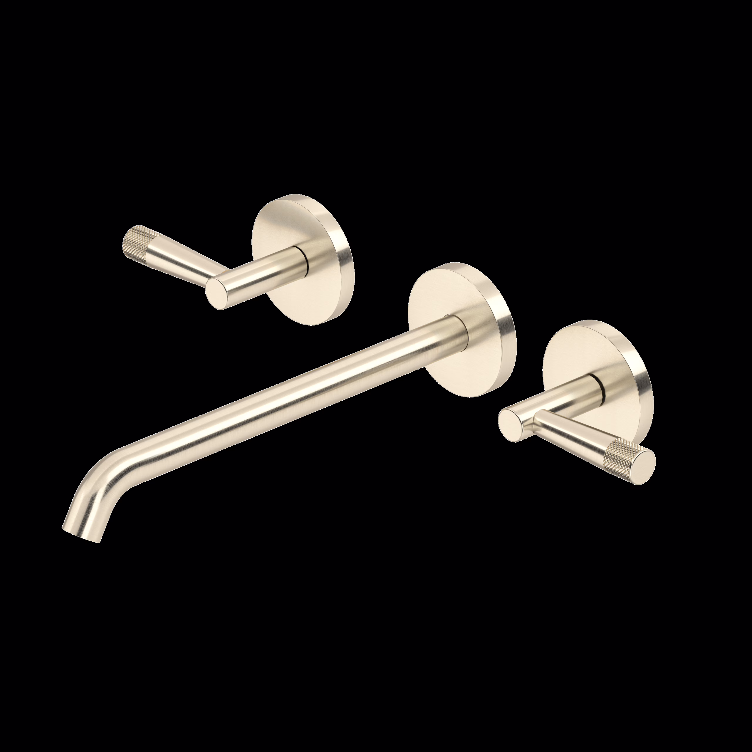 ROHL | Satin Nickel Amahle™ Wall Mount Tub Filler Trim With C-Spout