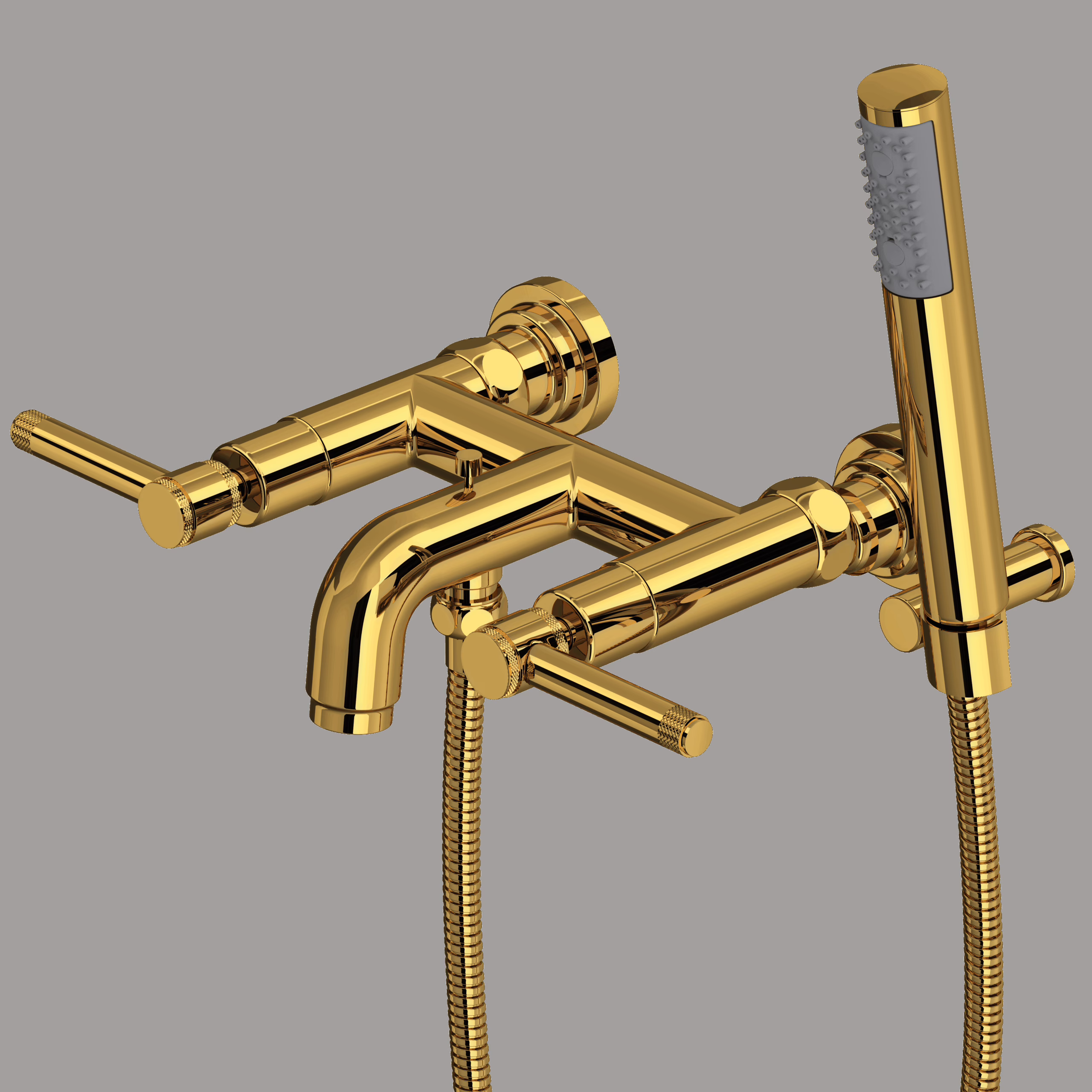 ROHL | Unlacquered Brass Campo™ Exposed Wall Mount Tub Filler
