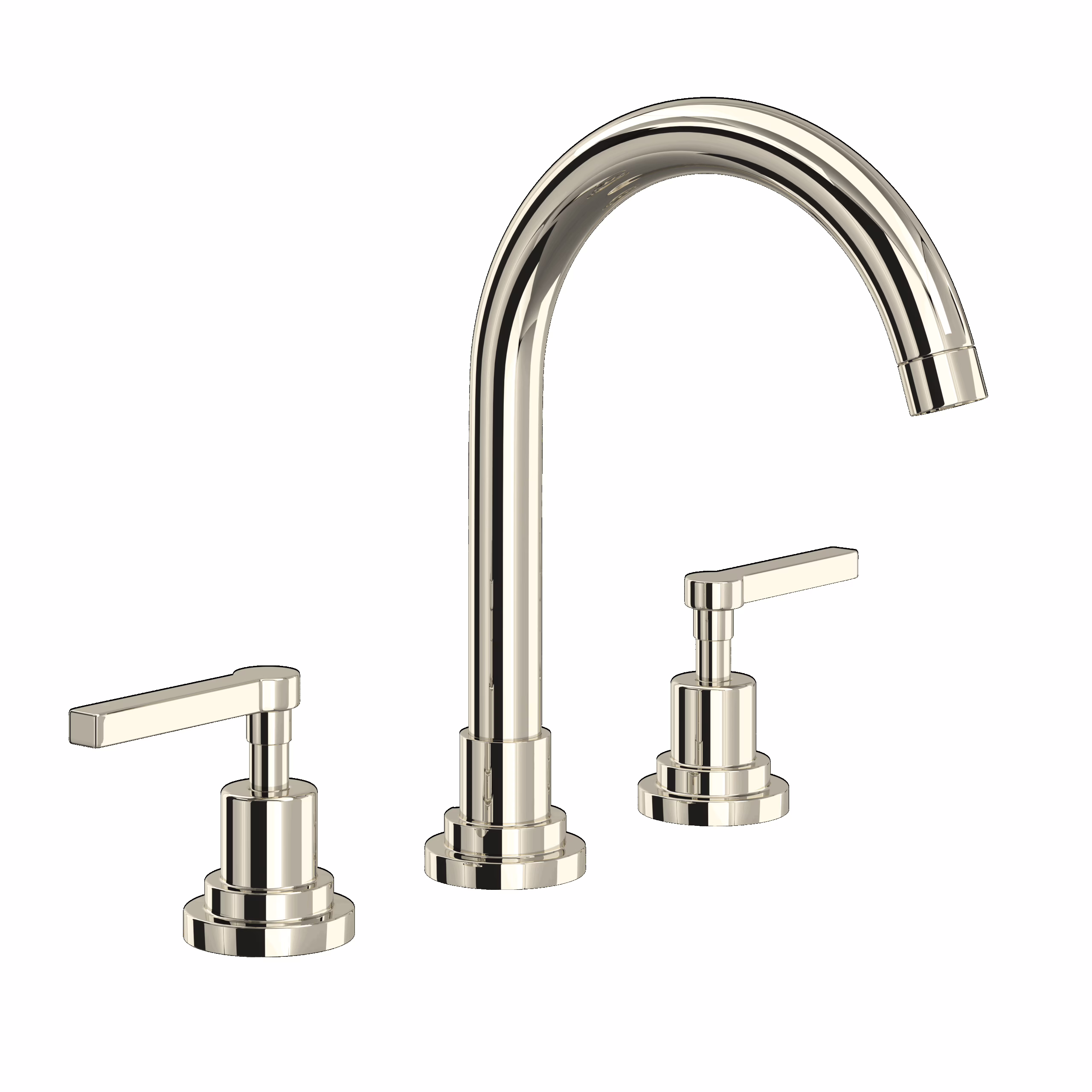 ROHL | Polished Nickel Lombardia® Widespread Lavatory Faucet With C-Spout