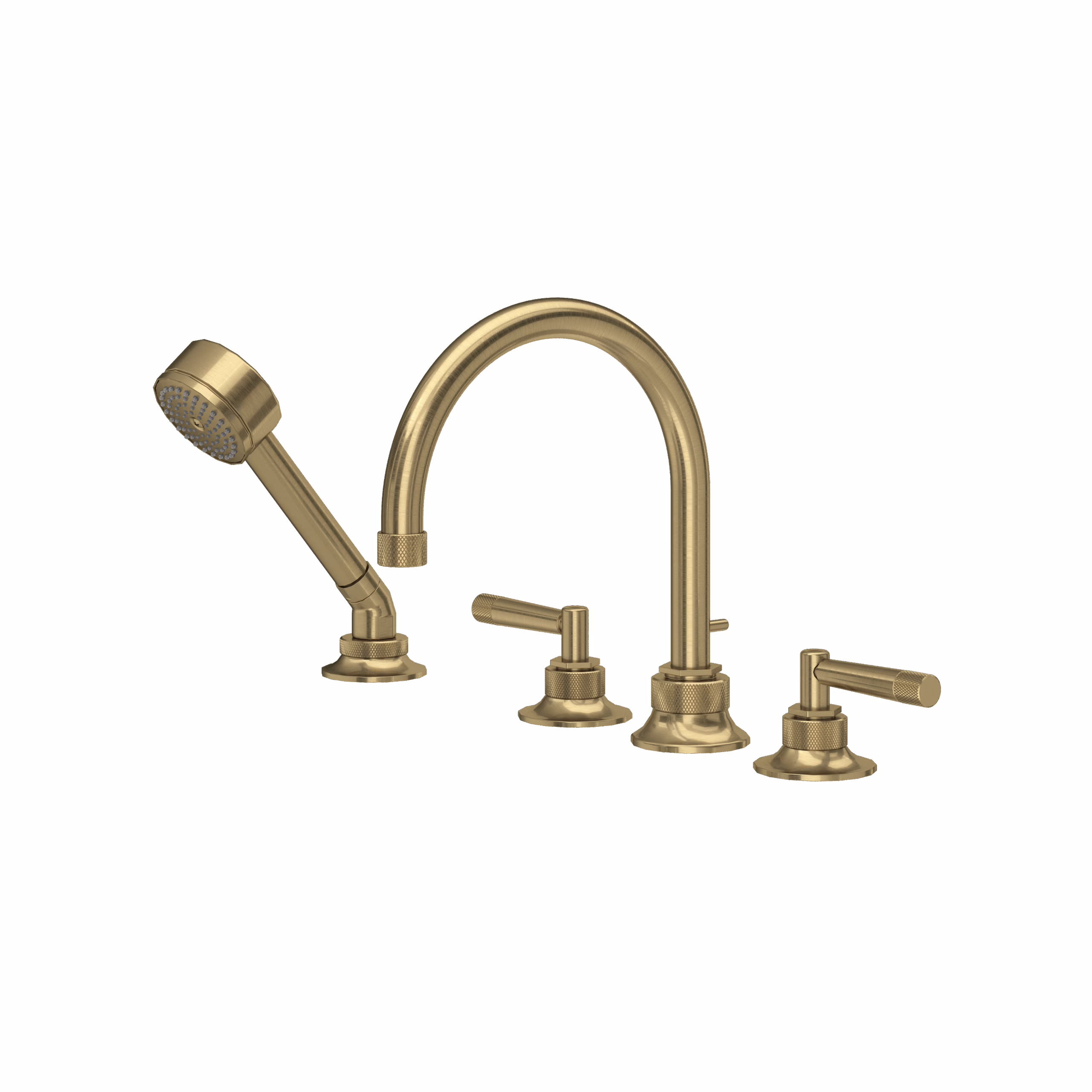 ROHL | Antique Gold Graceline® 4-Hole Deck Mount Tub Filler