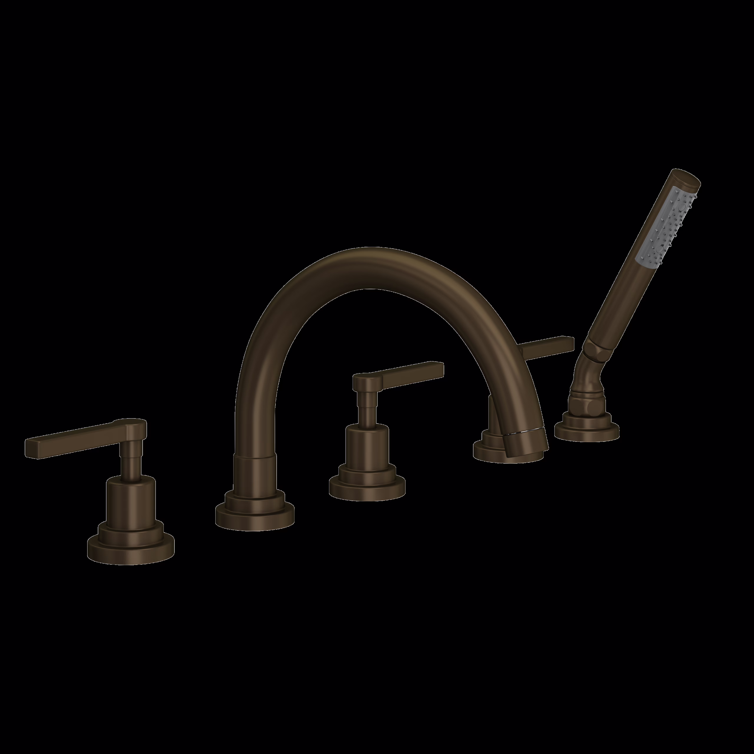 ROHL | Tuscan Brass Lombardia® 5-Hole Deck Mount Tub Filler With C-Spout