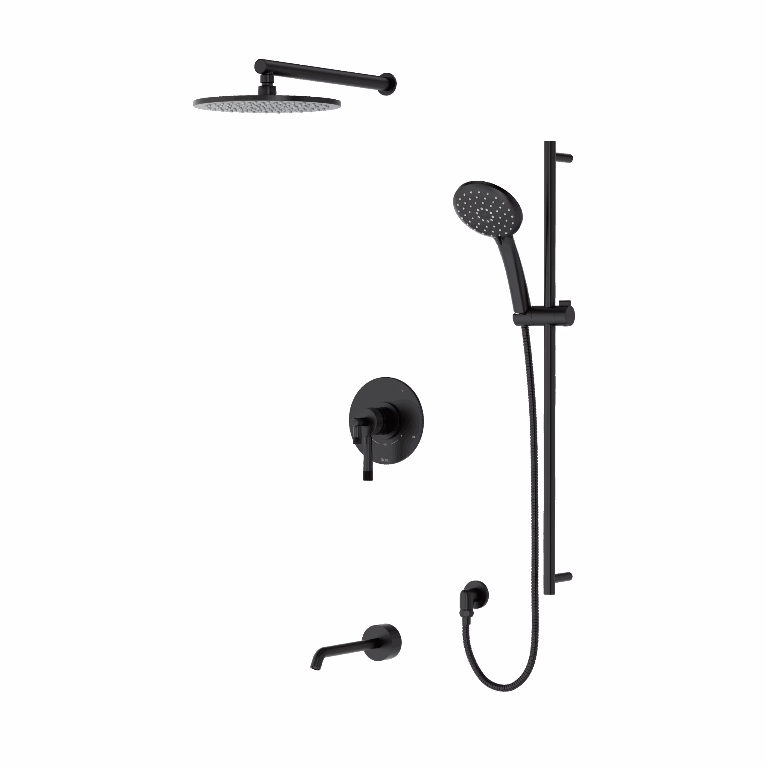 ROHL | Matte Black Shower Kit 1345 Trim