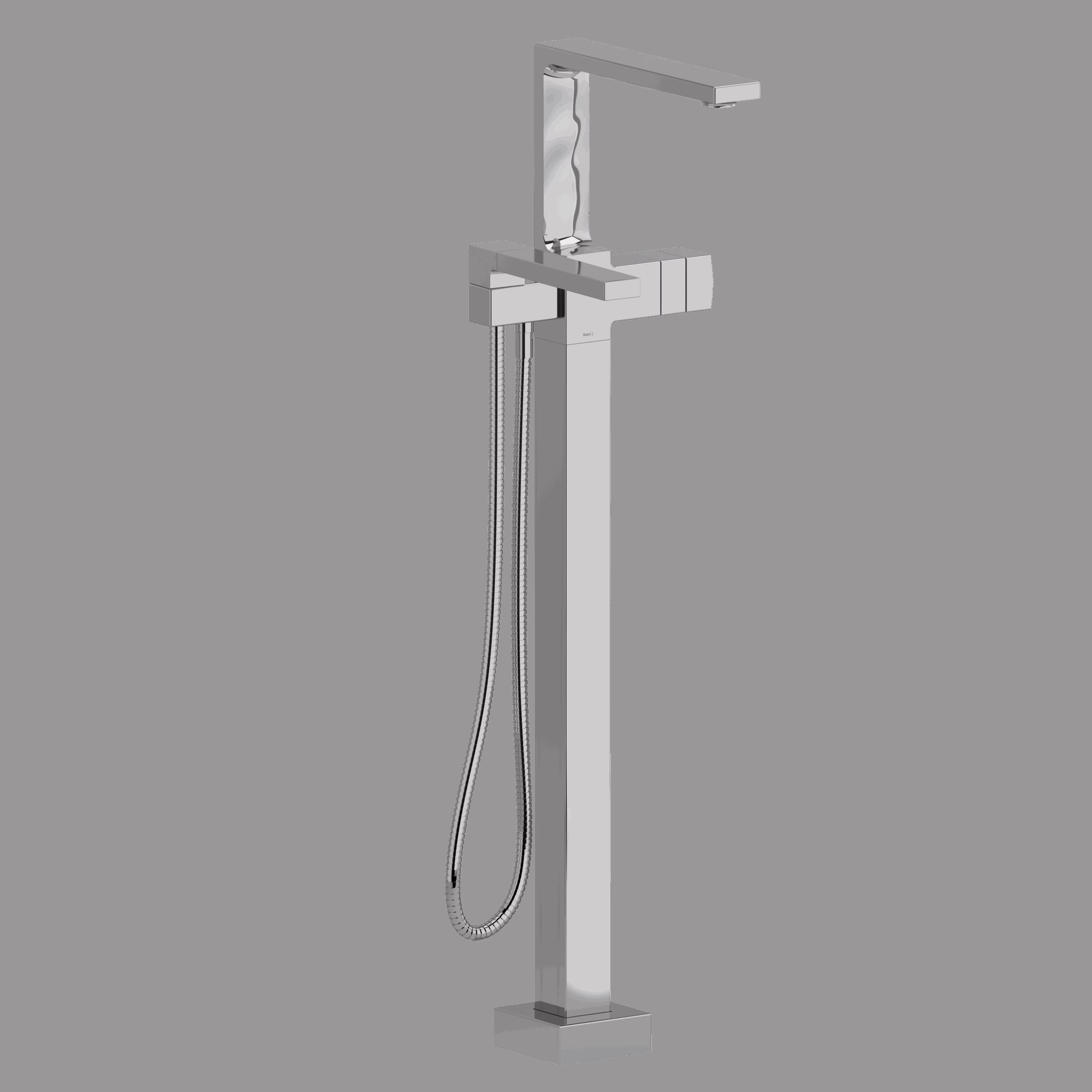 RIOBEL | Chrome Reflet™ Thermostatic Single  Hole Floor Mount Tub Filler Trim