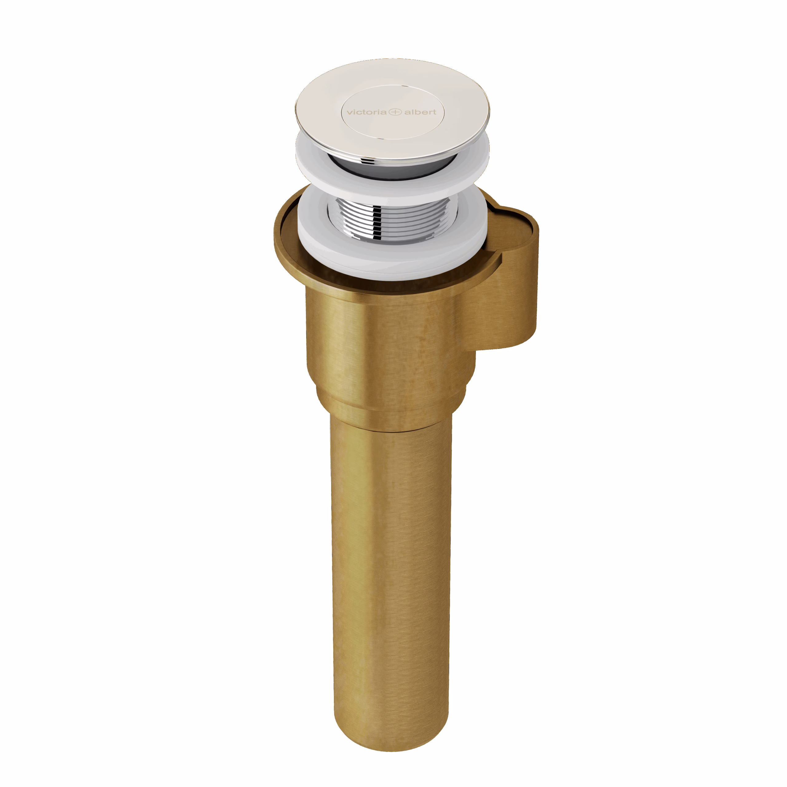 Victoria + Albert | Polished Nickel IntelliDrain™ Push Drain for Victoria + Albert® Bathtubs Without an Overflow Hole